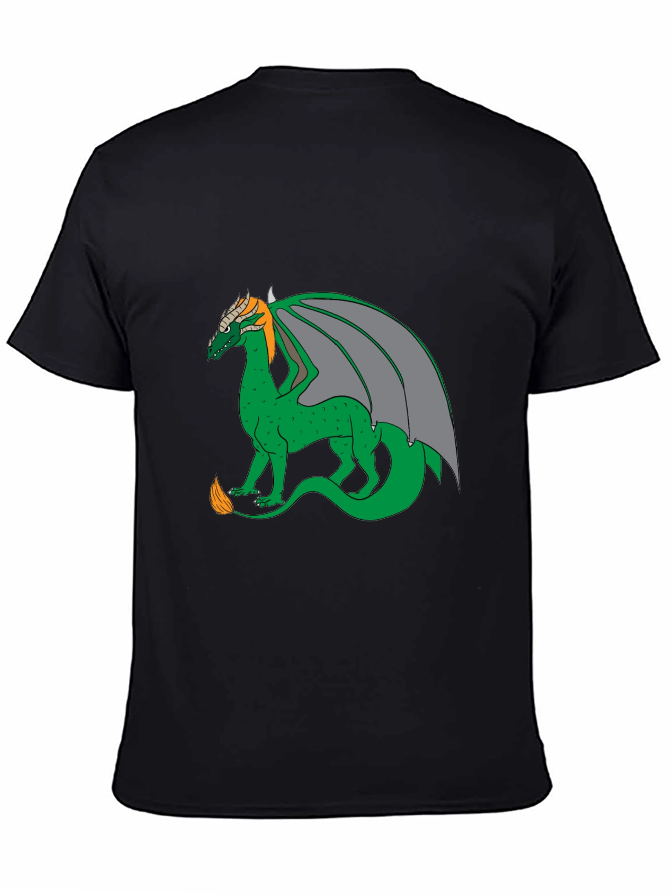 Dragon Graphic Tee - Black Cotton Blend Casual Wear