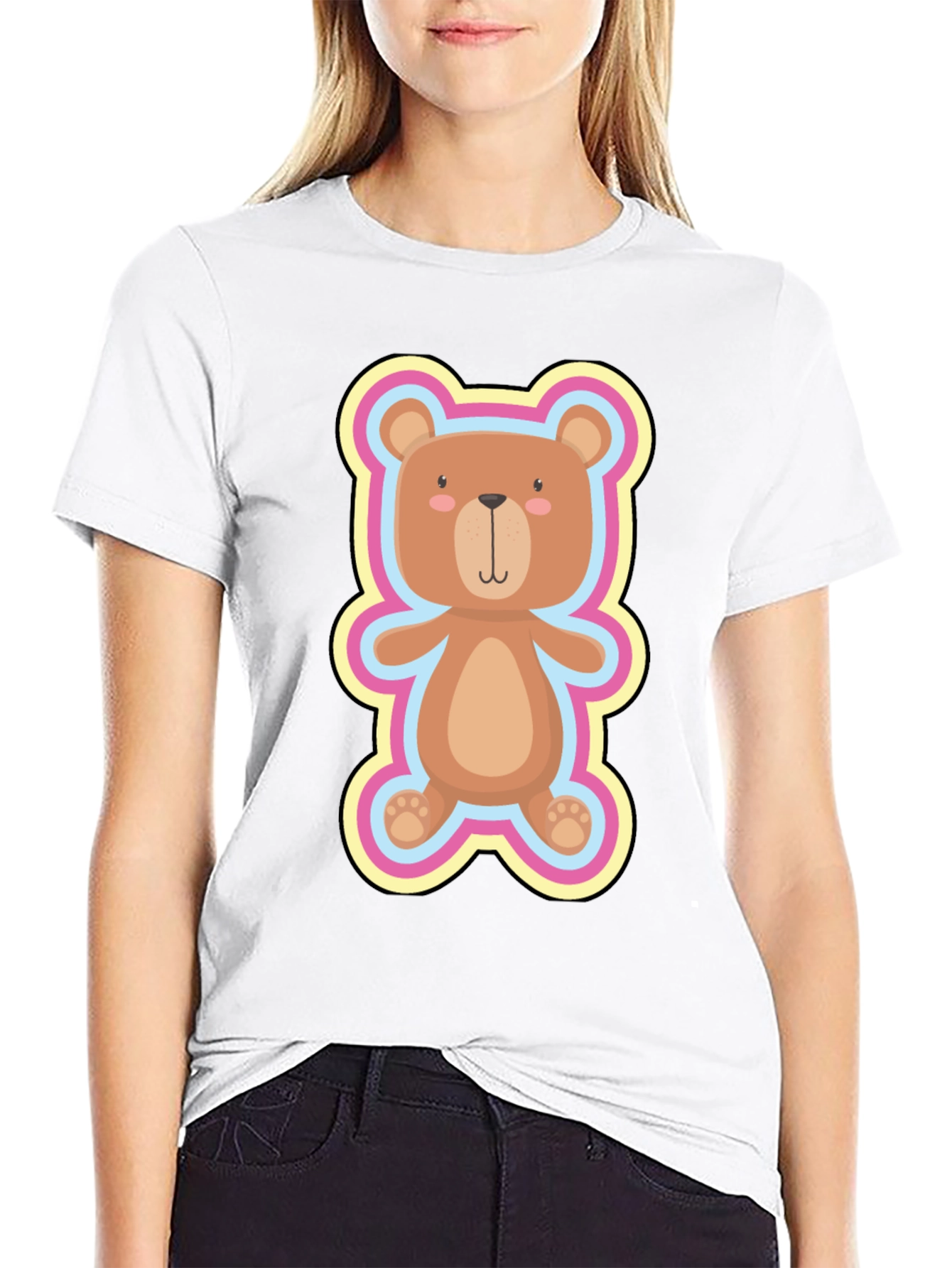 Cute Teddy Bear Graphic Tee - Soft Cotton Blend