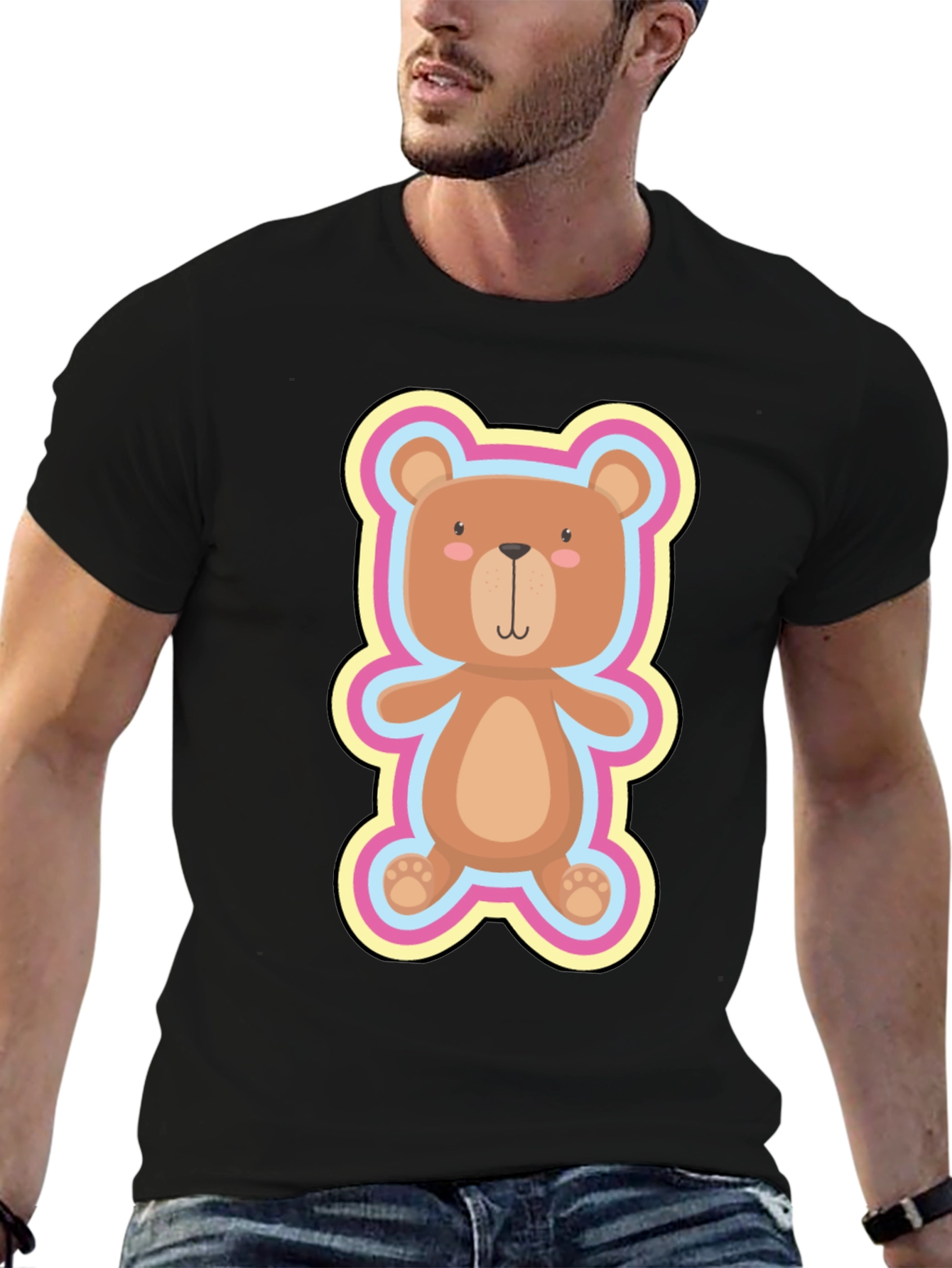 Cute Teddy Bear Graphic Tee - Soft Cotton Blend