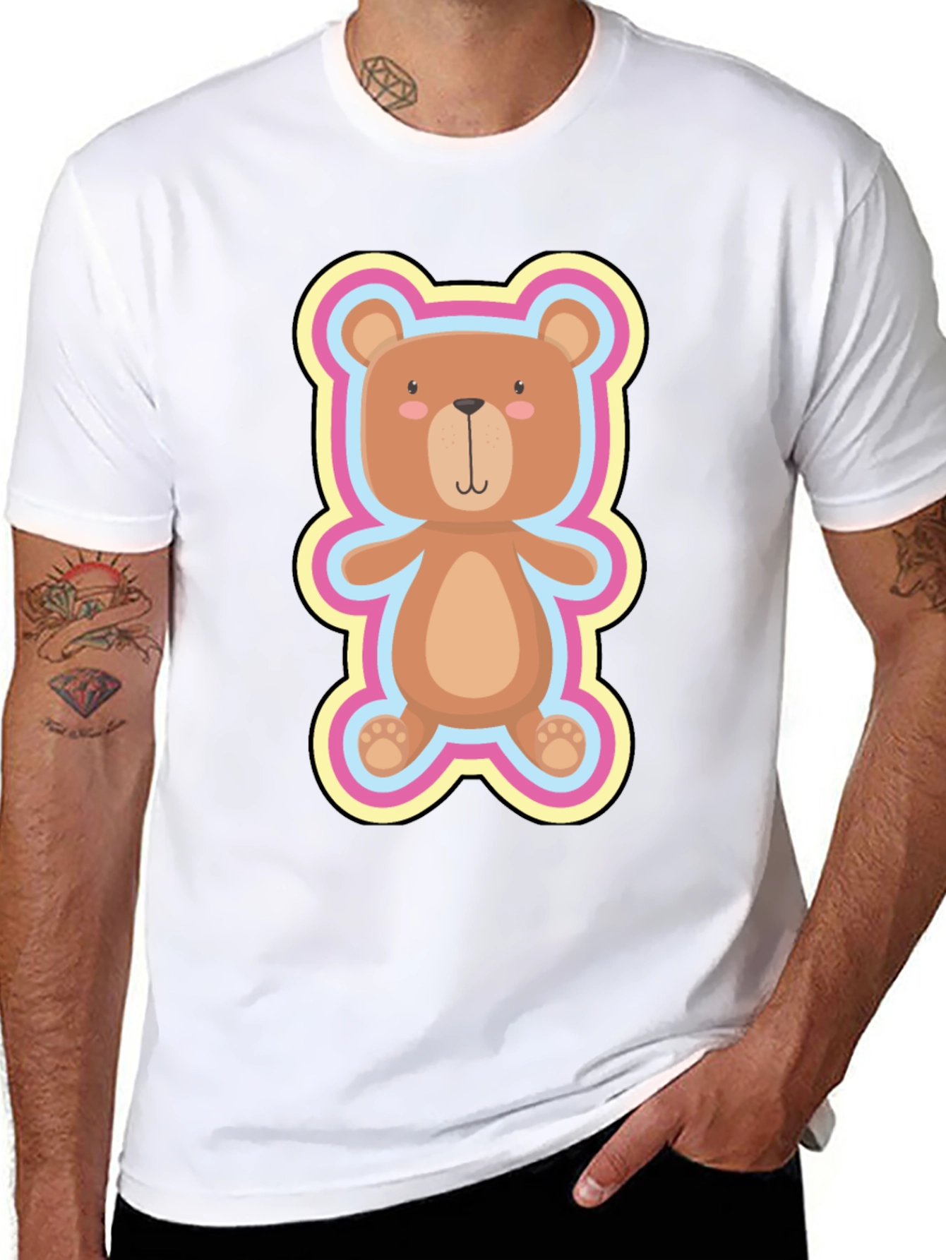 Cute Teddy Bear Graphic Tee - Soft Cotton Blend