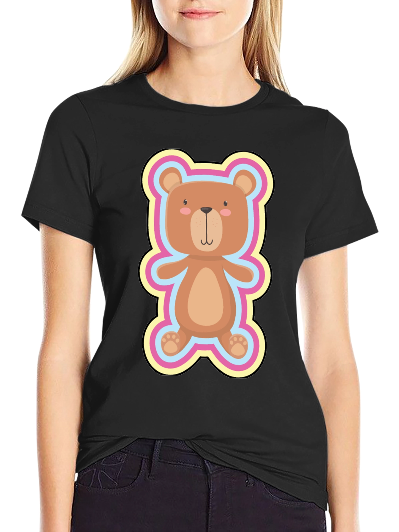 Cute Teddy Bear Graphic Tee - Soft Cotton Blend