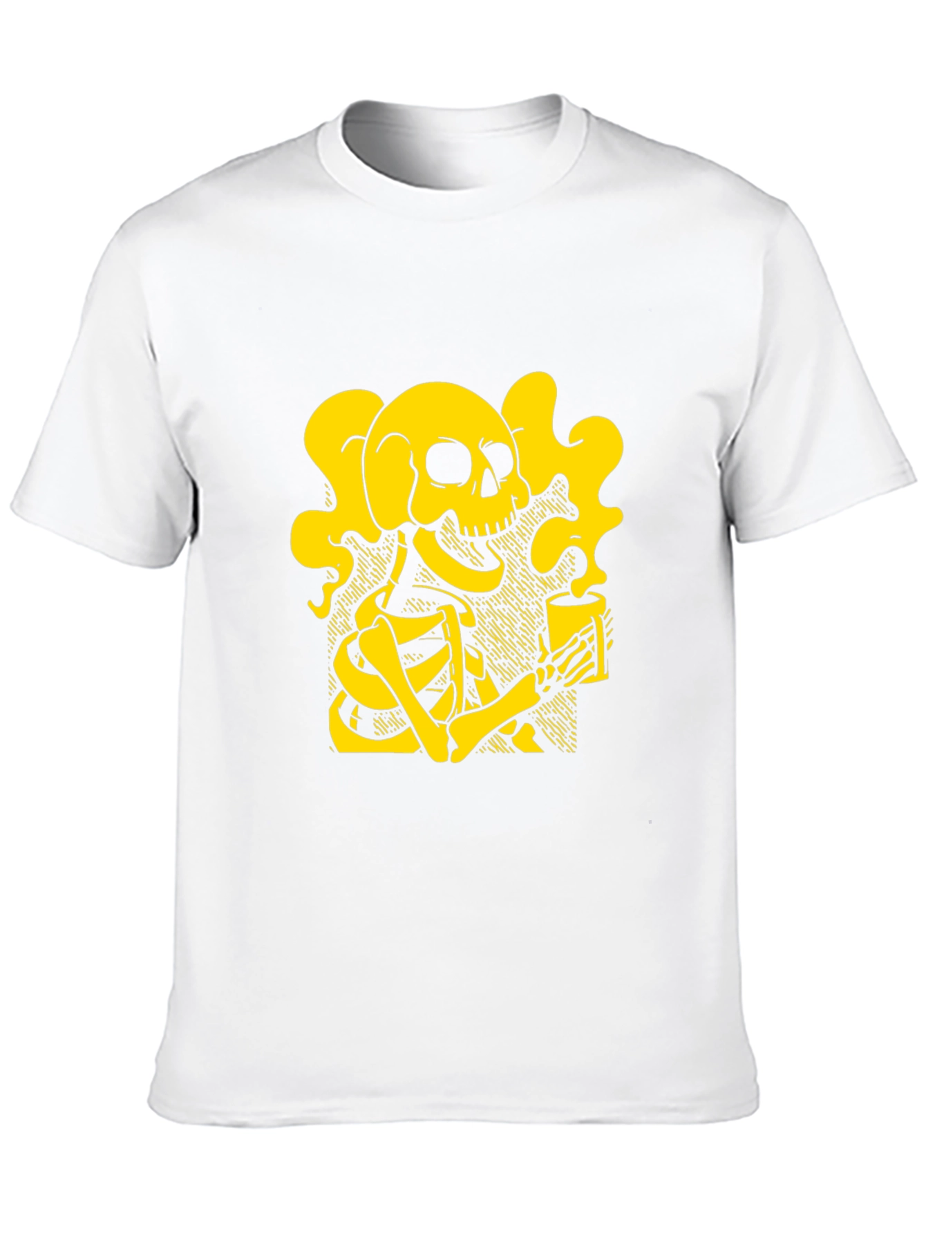 Skull Coffee Graphic T-Shirt - Black