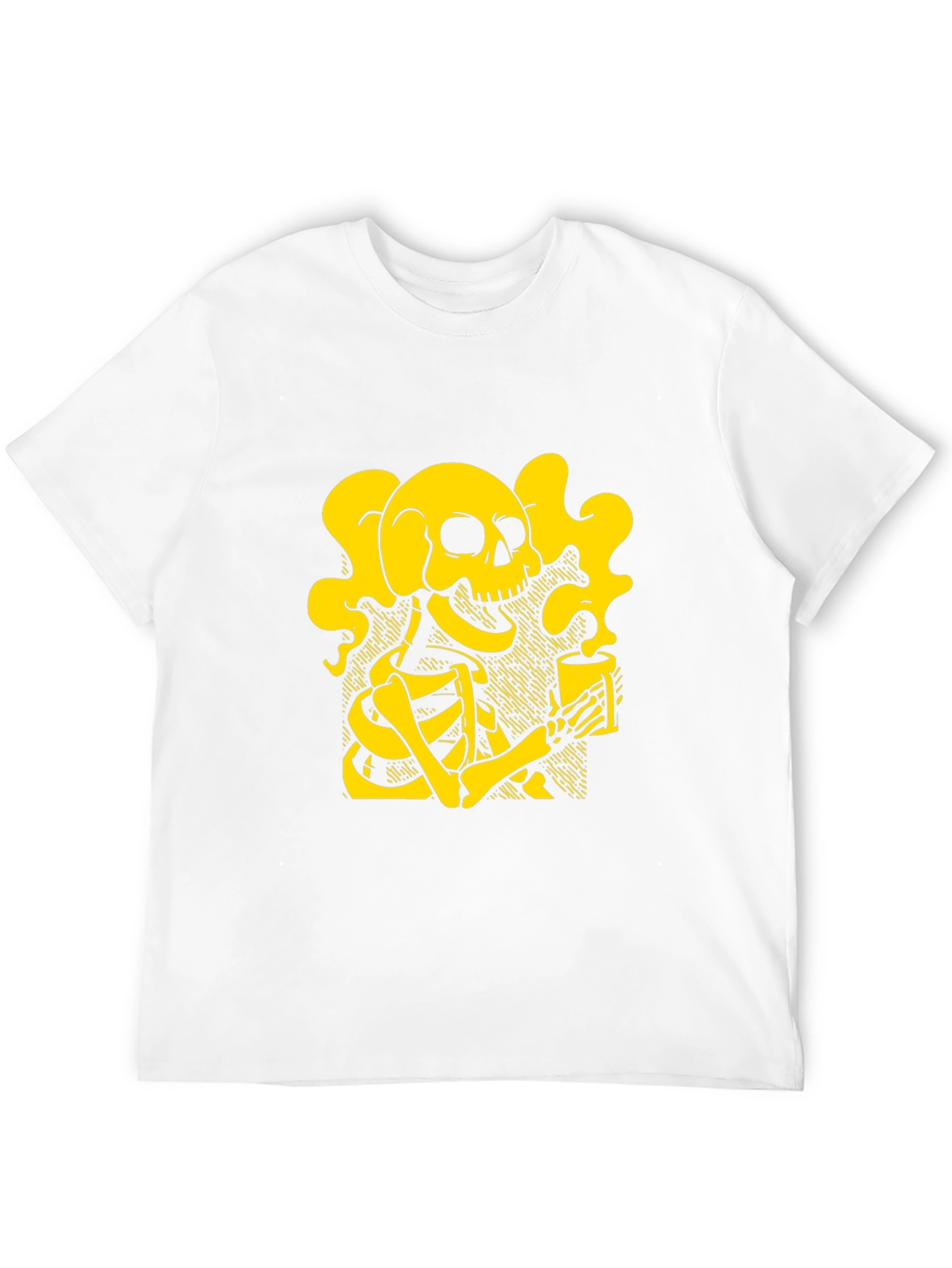 Skull Coffee Graphic T-Shirt - Black