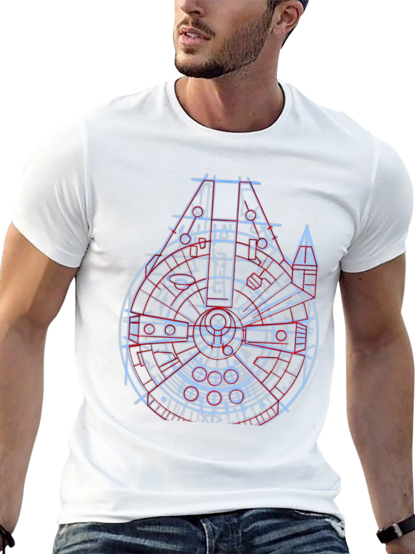 Millennium Falcon Blueprint Black T-Shirt