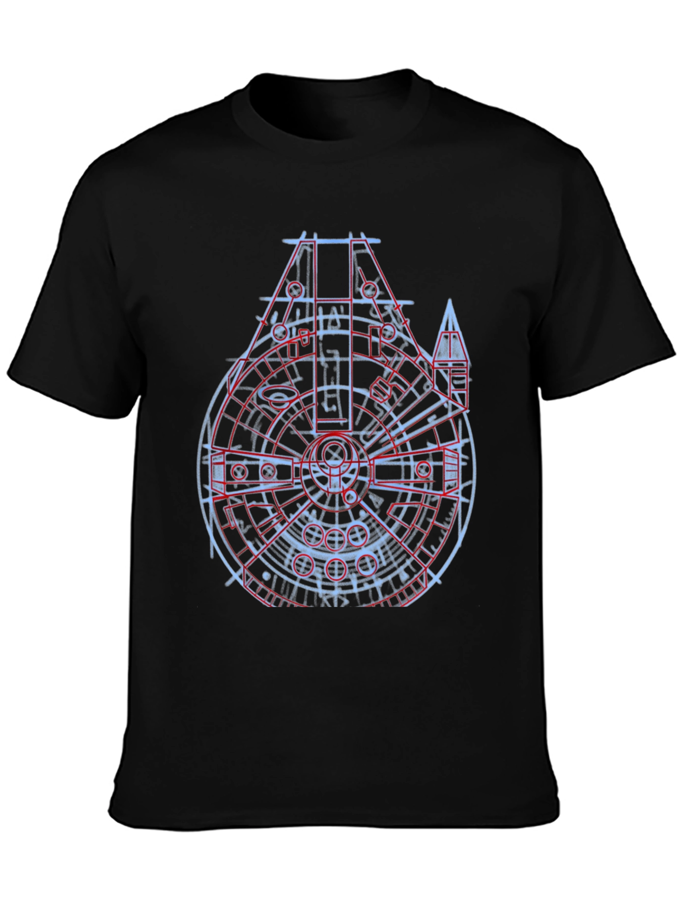 Millennium Falcon Blueprint Black T-Shirt