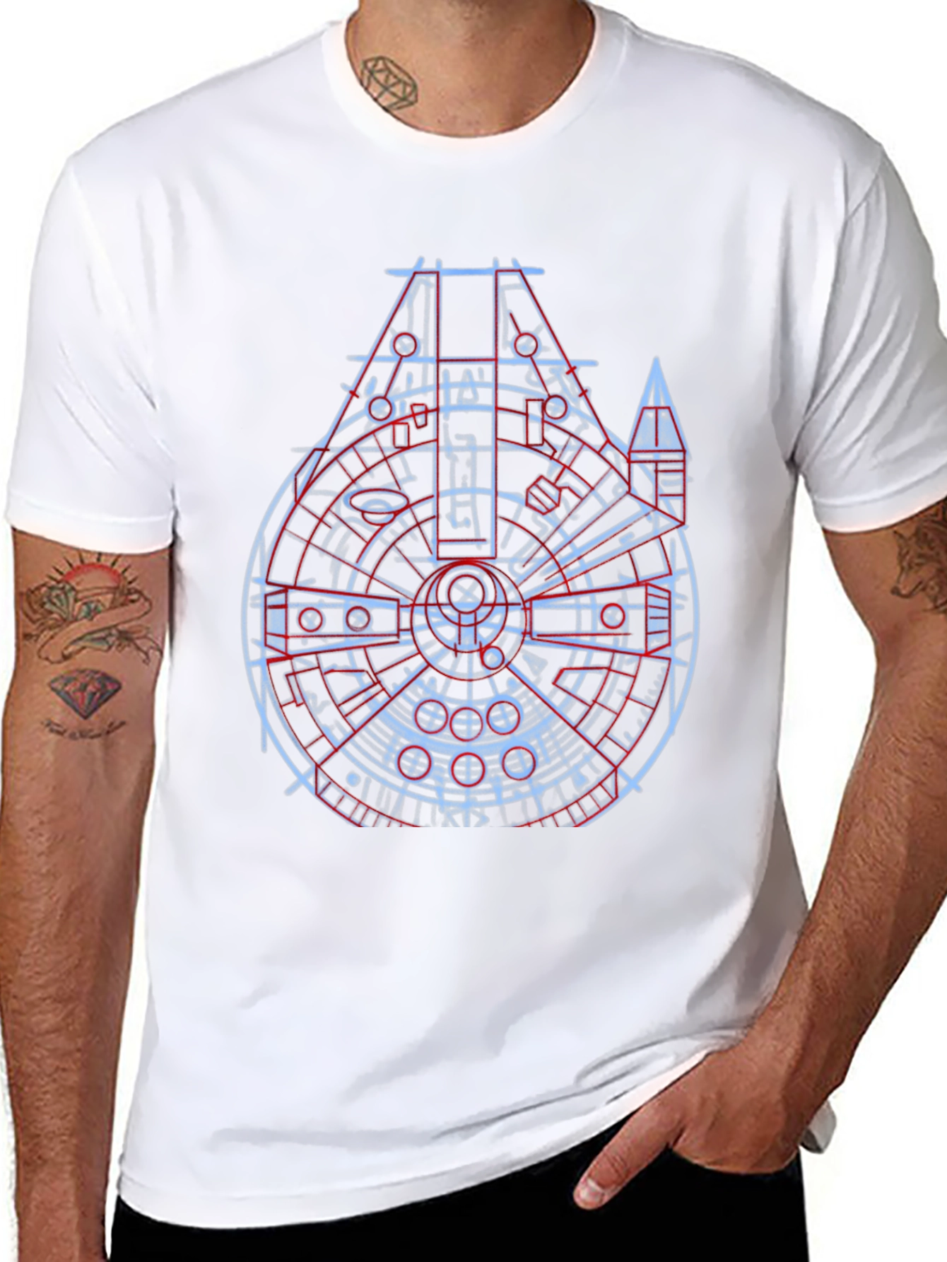 Millennium Falcon Blueprint Black T-Shirt