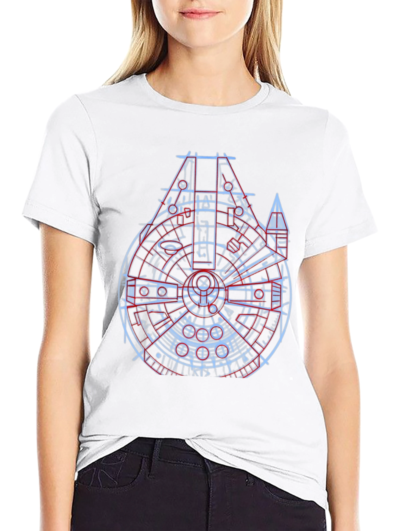 Millennium Falcon Blueprint Black T-Shirt