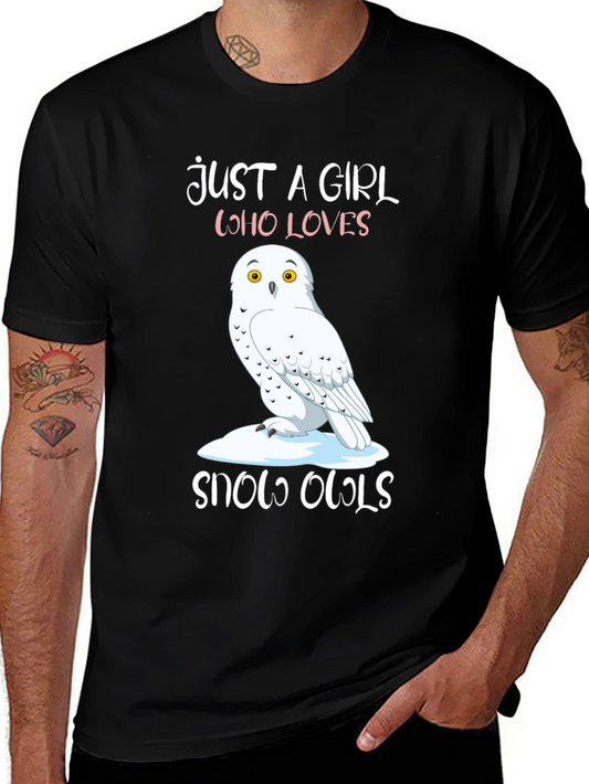 Snow Owl Lover Tee - Just A Girl Who Loves Owls T-Shirt