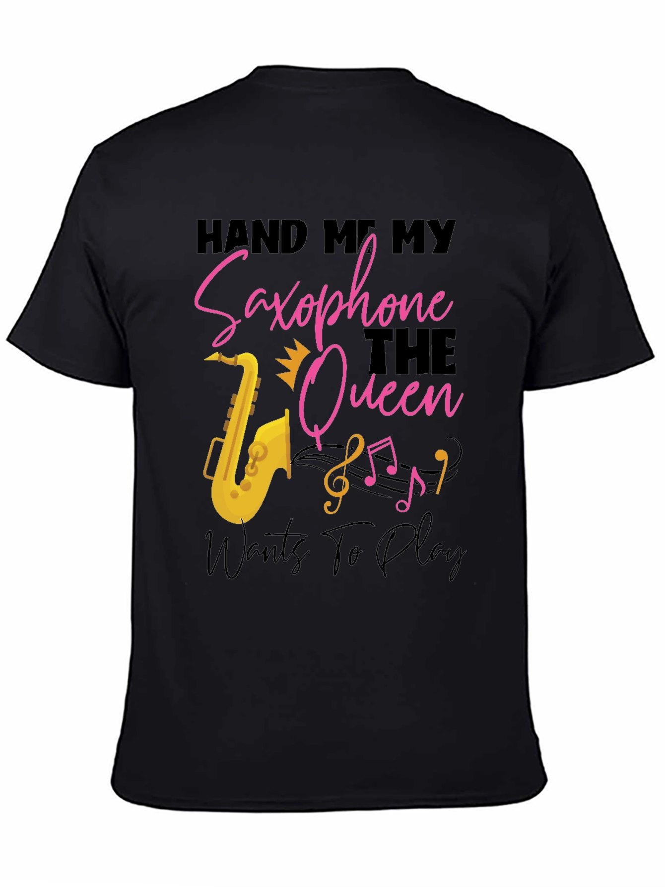 Saxophone Queen Black T-Shirt - Music Lover Tee