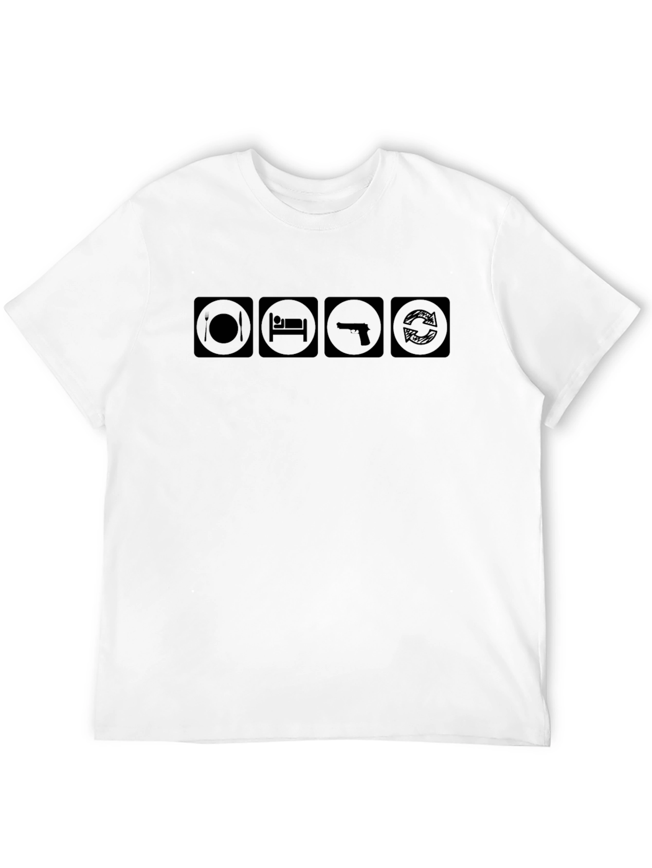 Eat Sleep Shoot Repeat Black T-Shirt