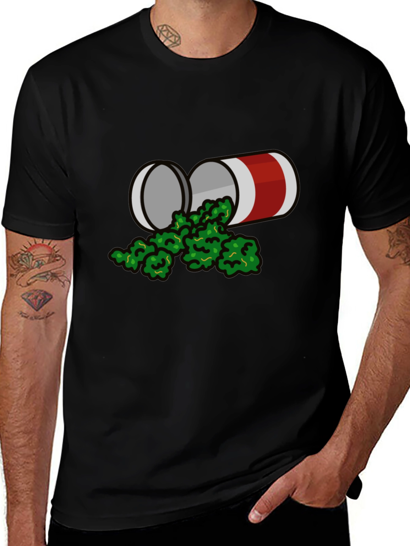 Novelty Graphic T-Shirt - Weed Can