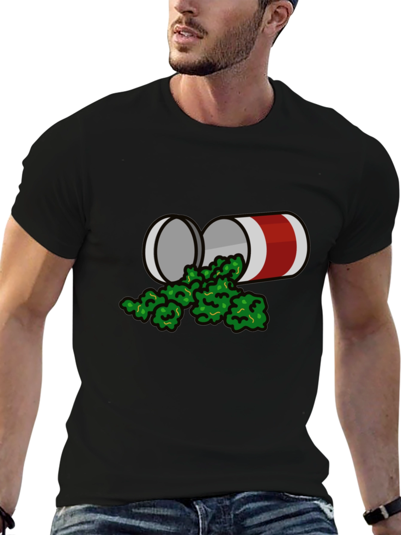 Novelty Graphic T-Shirt - Weed Can