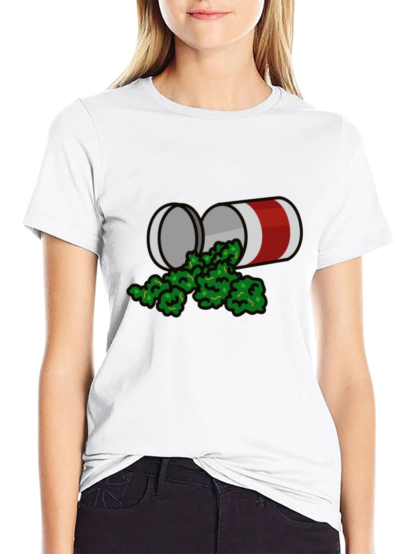 Novelty Graphic T-Shirt - Weed Can