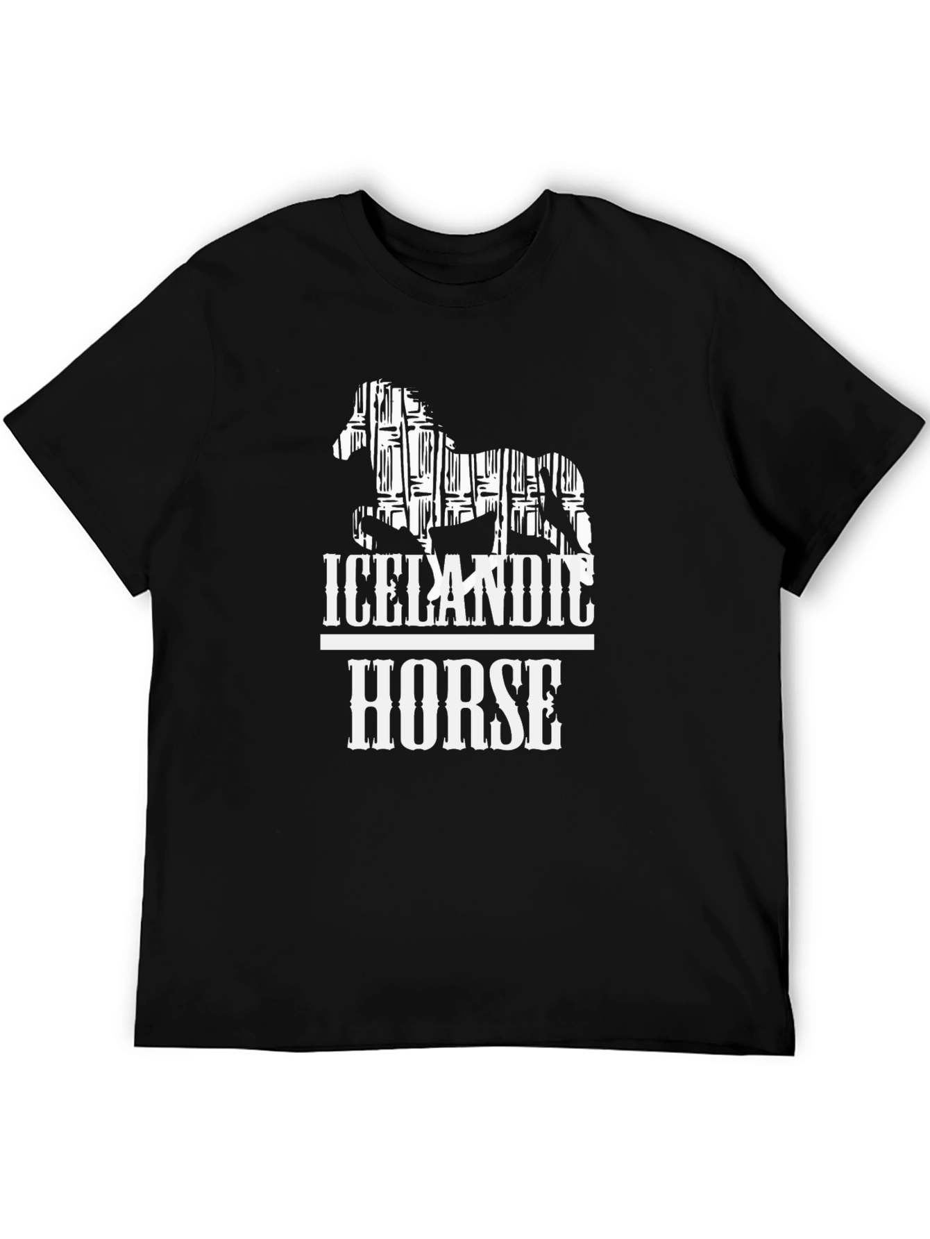 Icelandic Horse Graphic Tee - Stylish Black T-Shirt