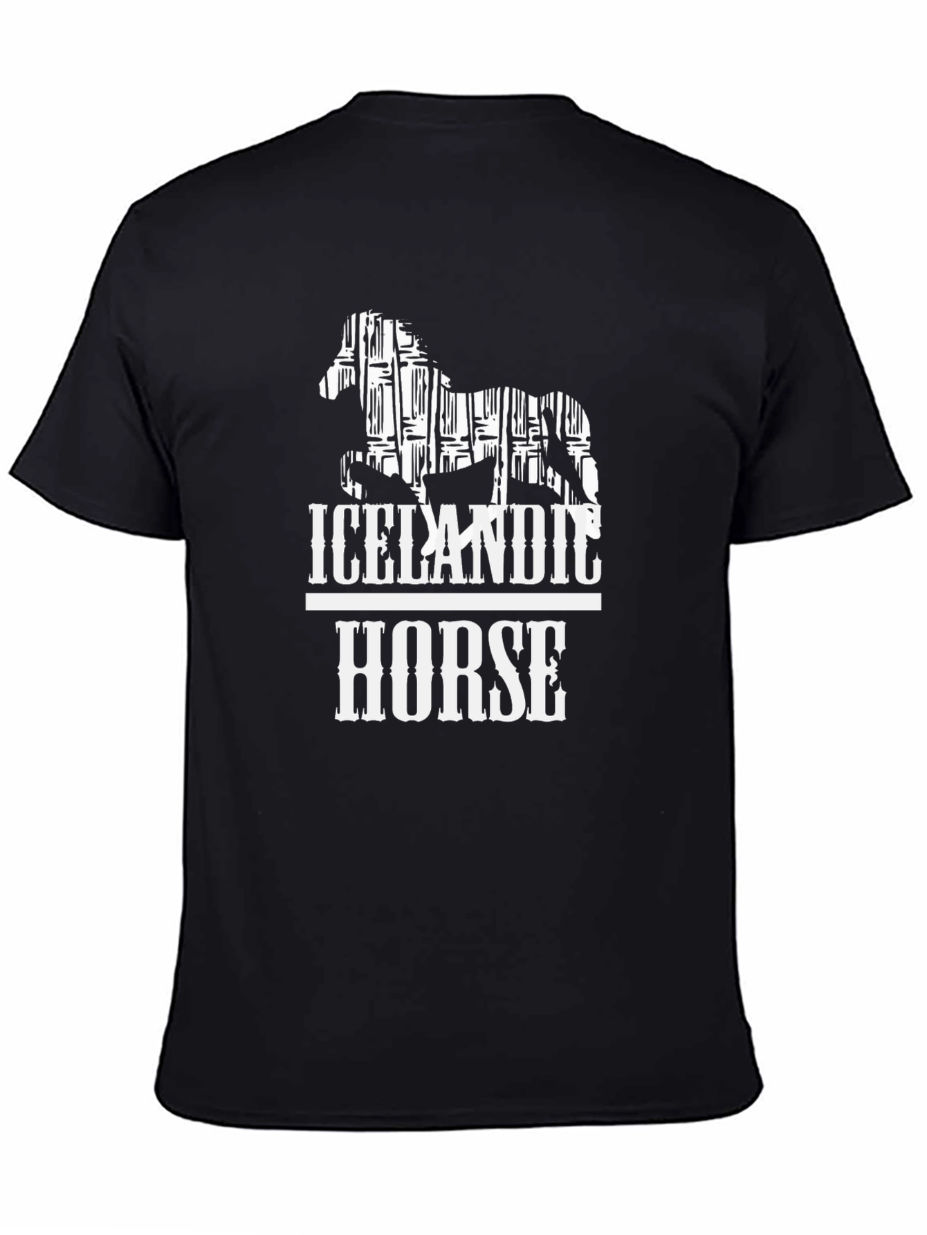 Icelandic Horse Graphic Tee - Stylish Black T-Shirt