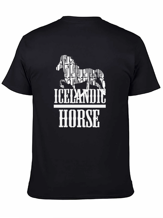 Icelandic Horse Graphic Tee - Stylish Black T-Shirt