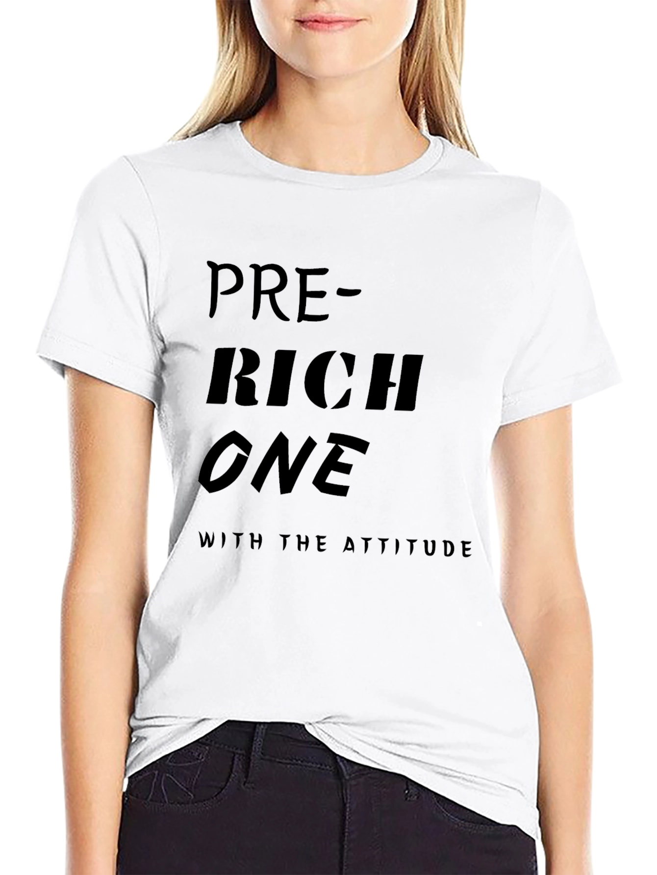 Pre-Rich One Attitude Tee - Premium Black T-Shirt