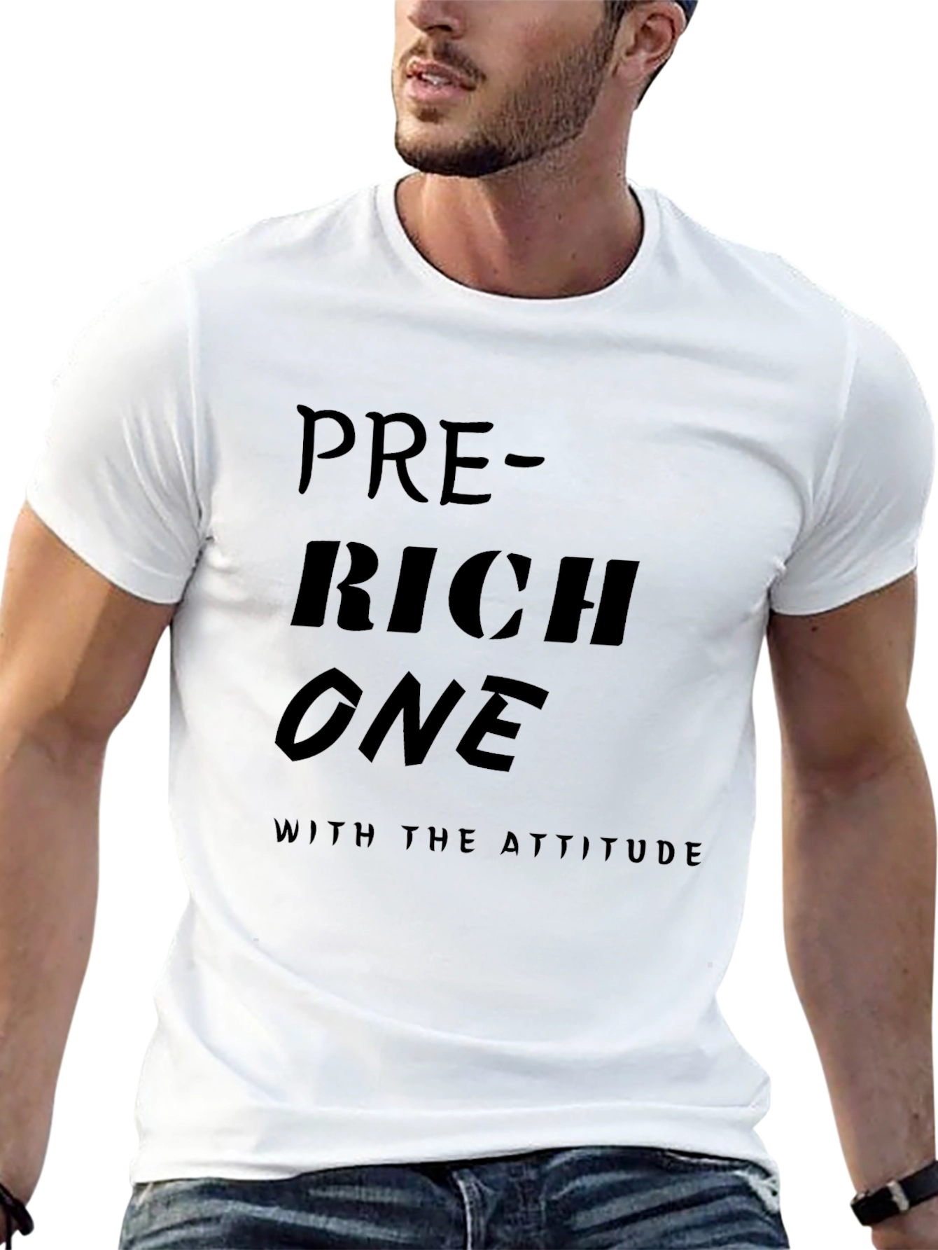 Pre-Rich One Attitude Tee - Premium Black T-Shirt
