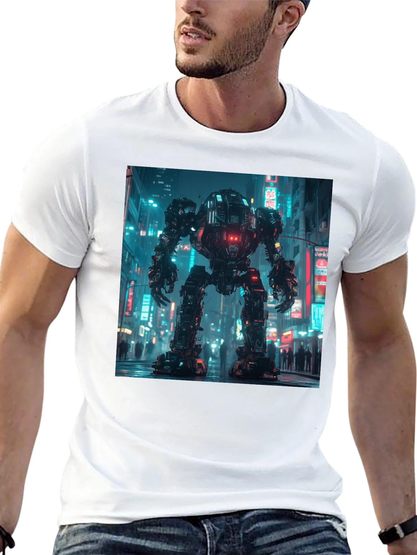 Cyberpunk Robot Graphic T-Shirt