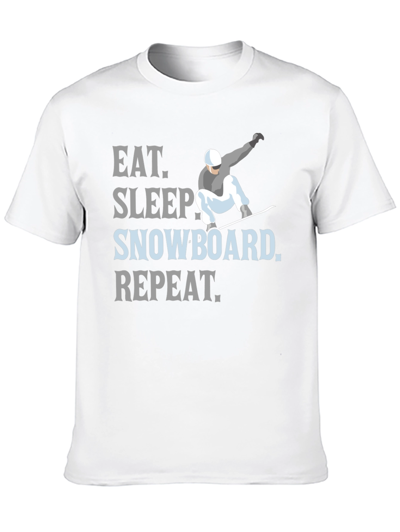 Eat Sleep Snowboard Repeat Black Graphic T-Shirt