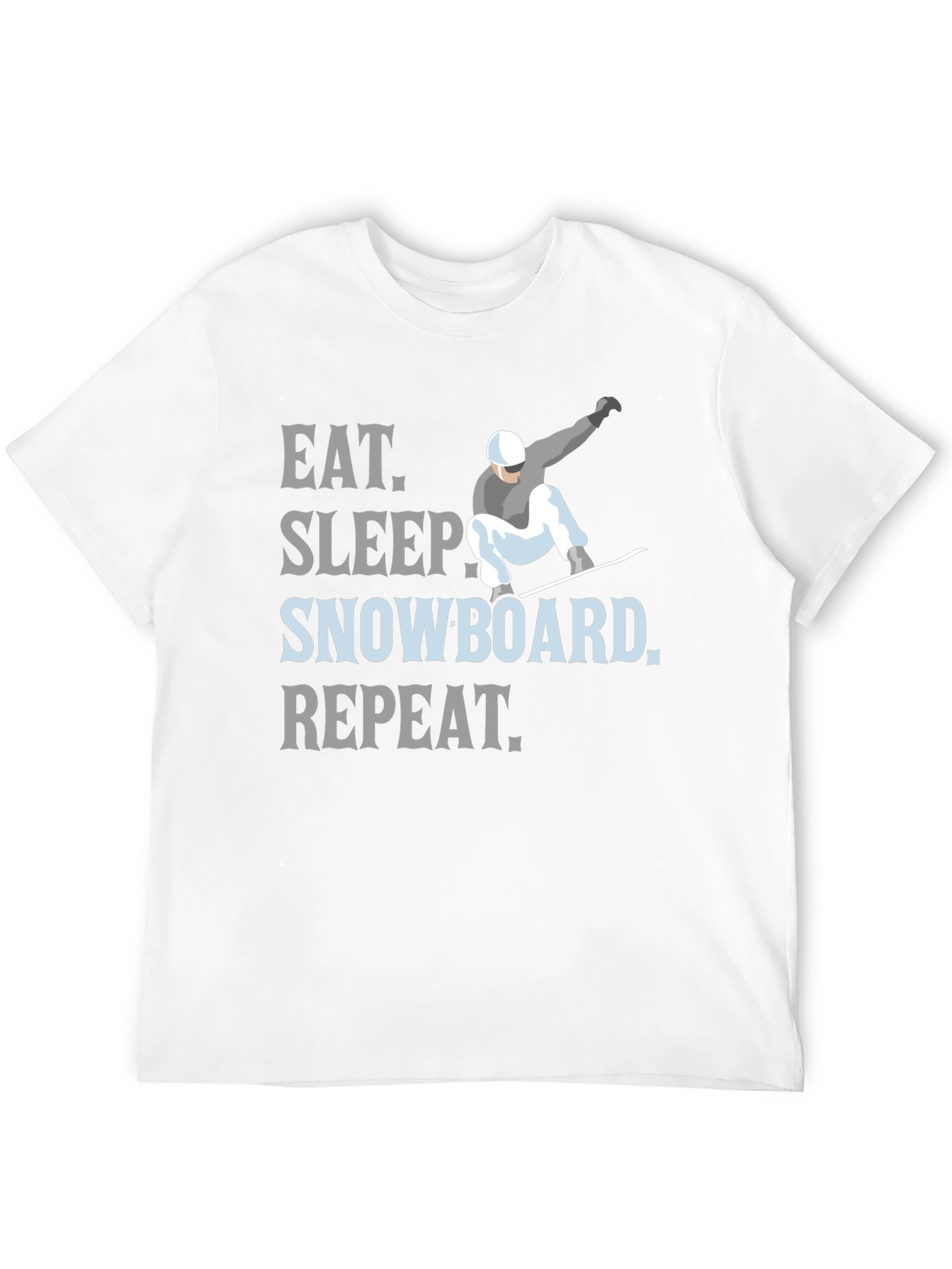 Eat Sleep Snowboard Repeat Black Graphic T-Shirt
