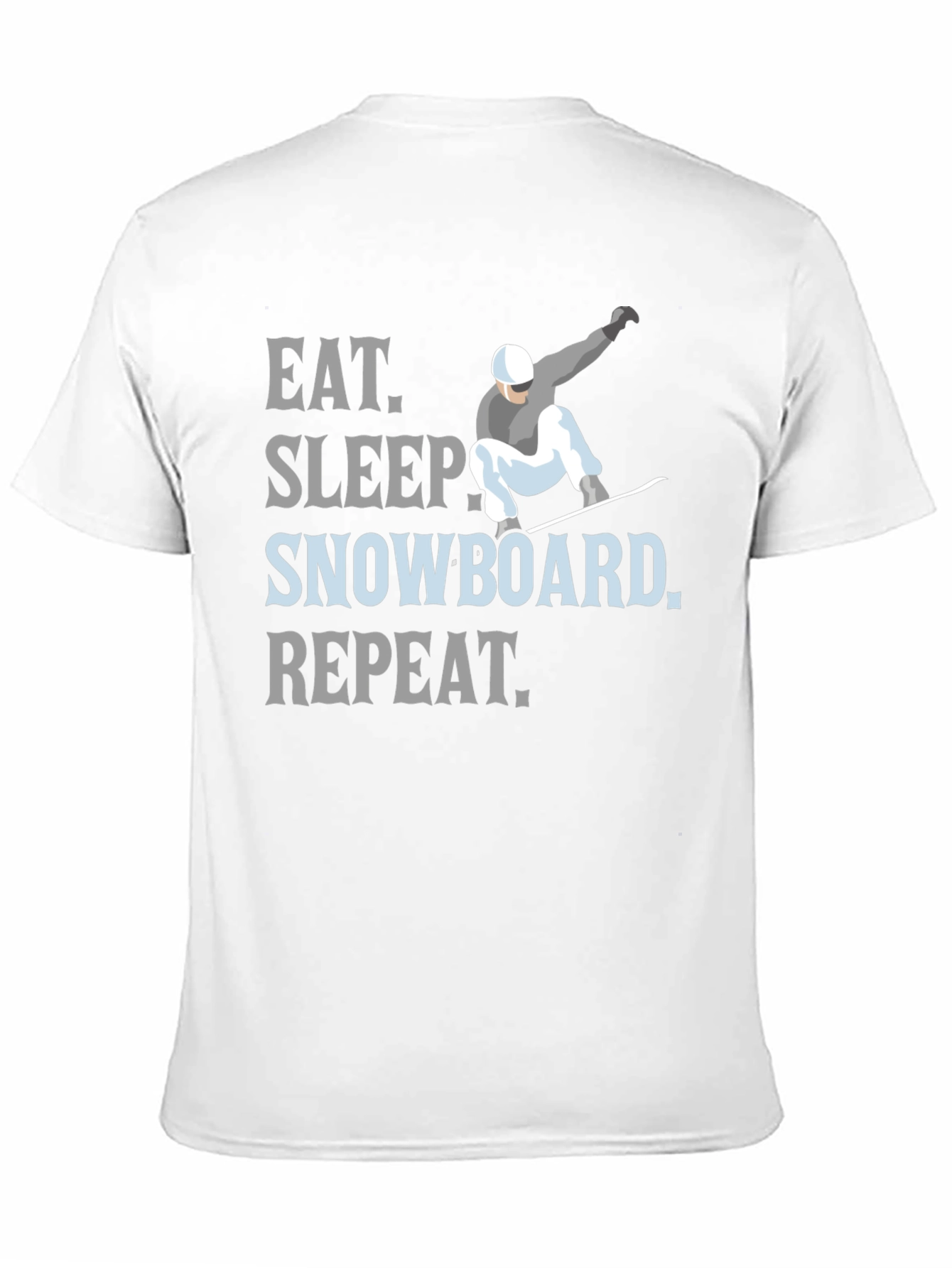 Eat Sleep Snowboard Repeat Black Graphic T-Shirt