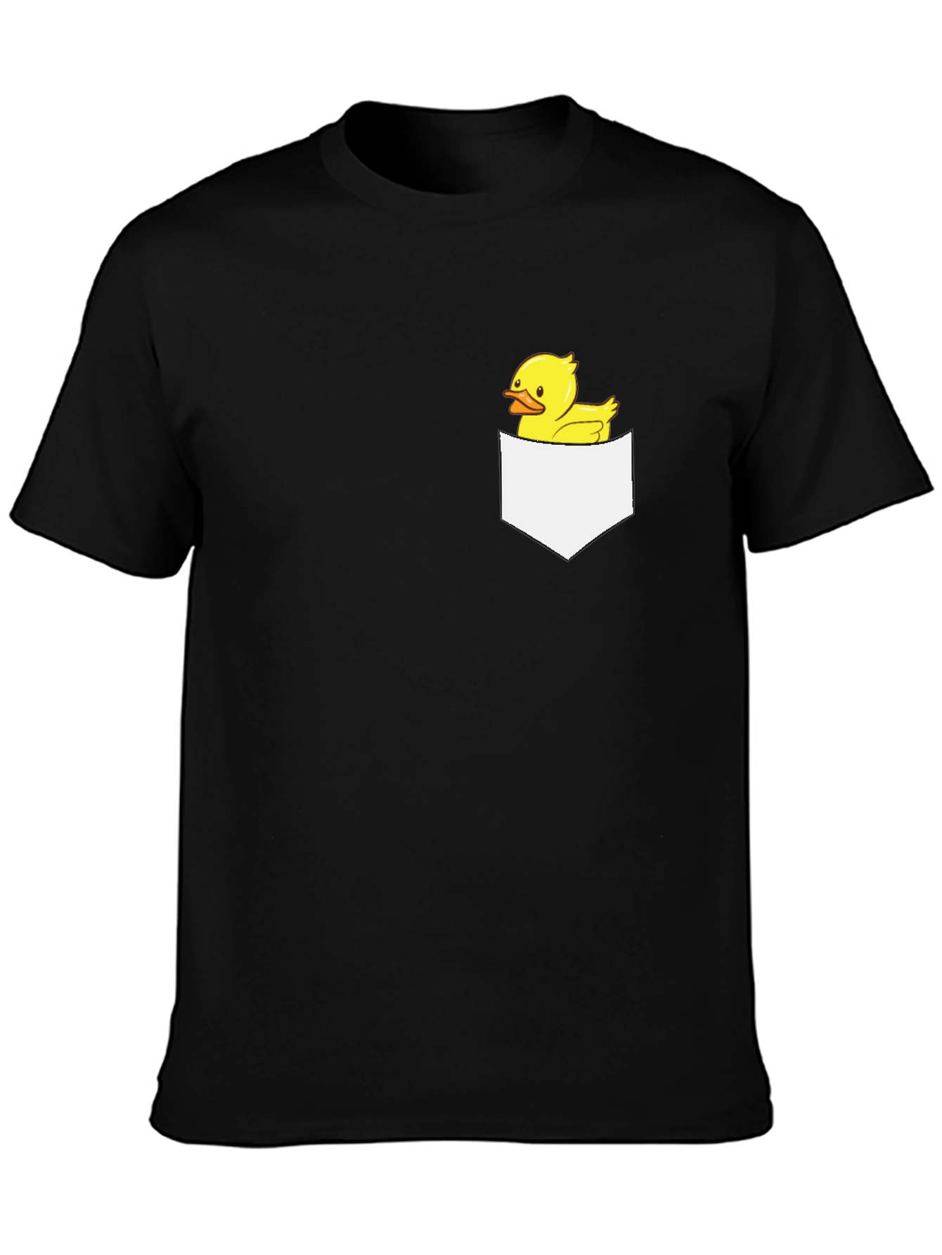 Duck Pocket Graphic Tee - Black Cotton T-Shirt