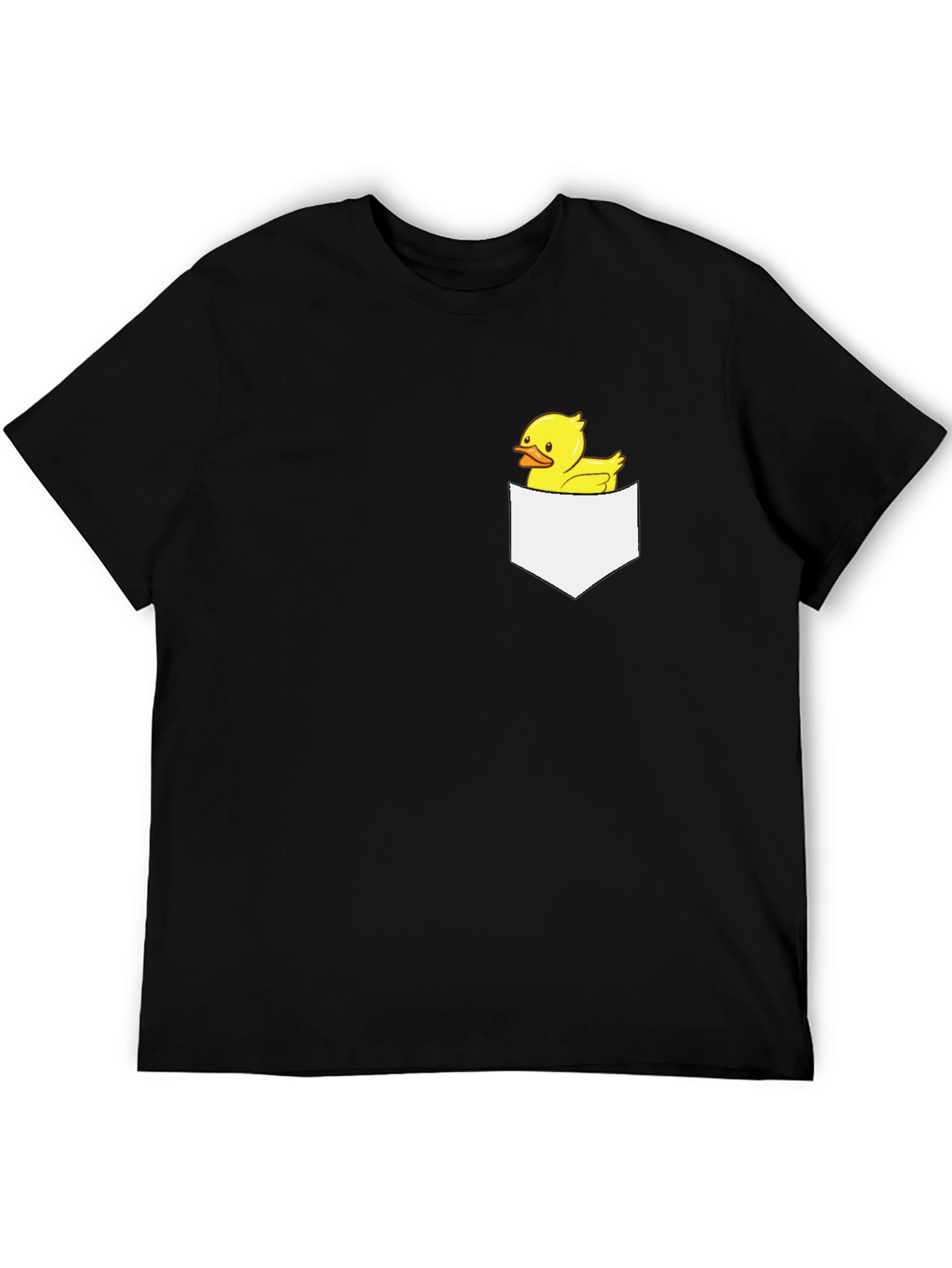 Duck Pocket Graphic Tee - Black Cotton T-Shirt