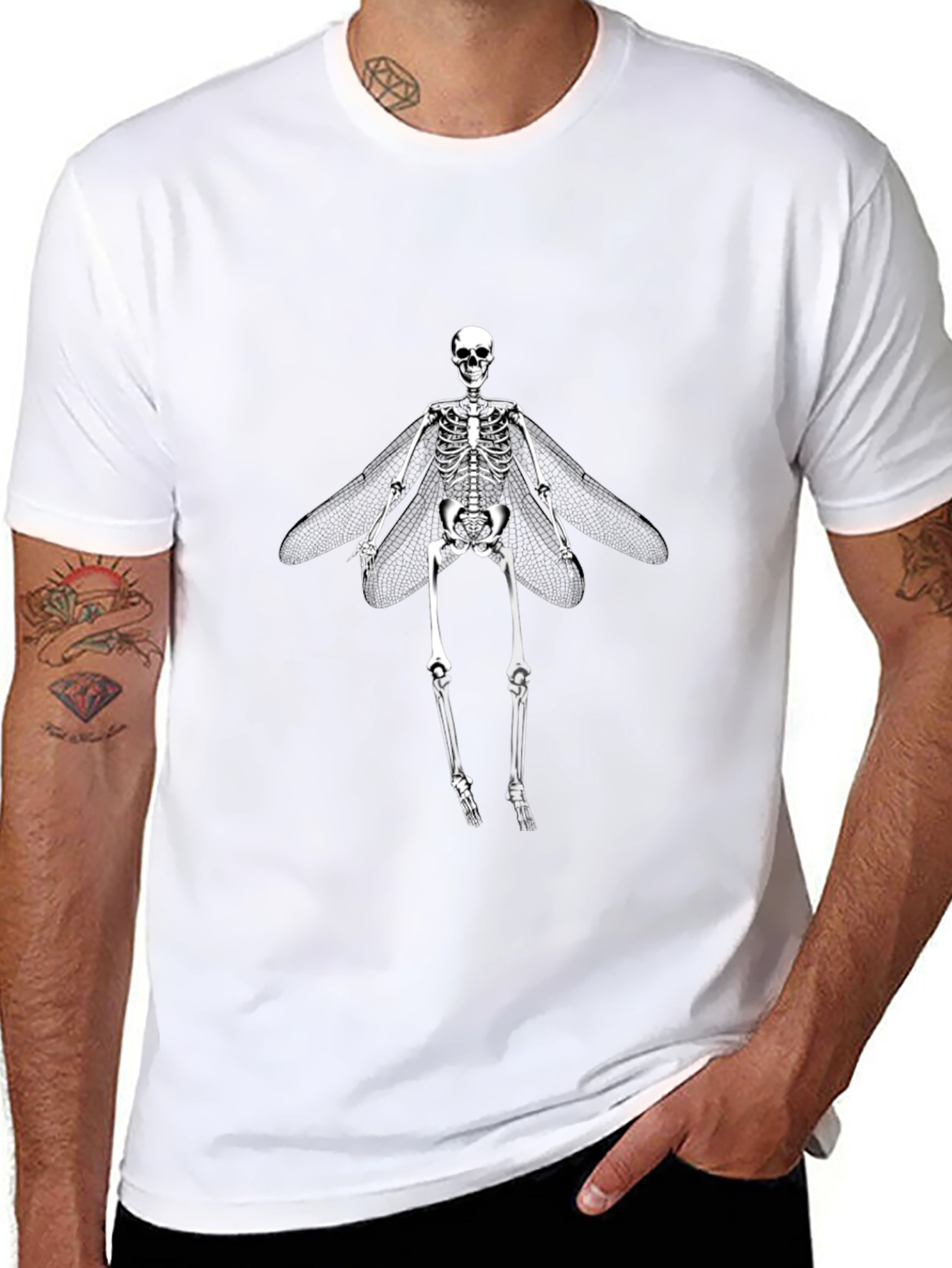 Skeleton Fairy Graphic Tee - Dark Humor Shirt