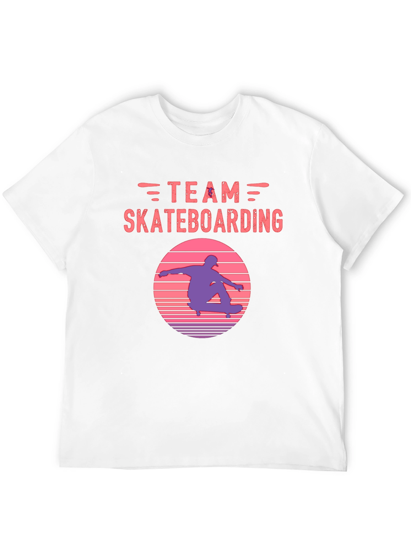 Team Skateboarding Graphic Tee - Retro Sunset Skater Shirt