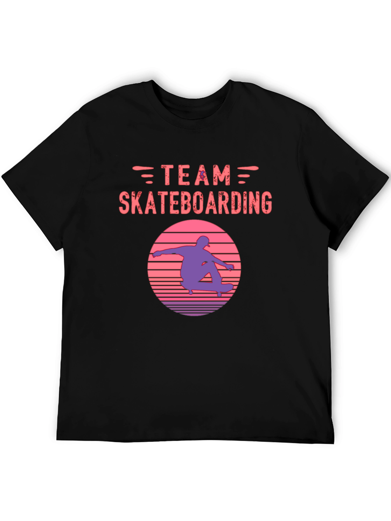 Team Skateboarding Graphic Tee - Retro Sunset Skater Shirt