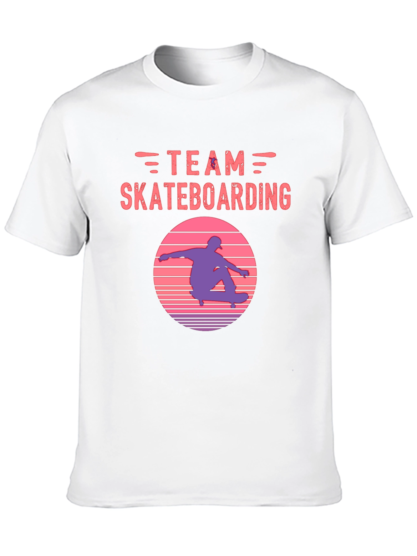 Team Skateboarding Graphic Tee - Retro Sunset Skater Shirt