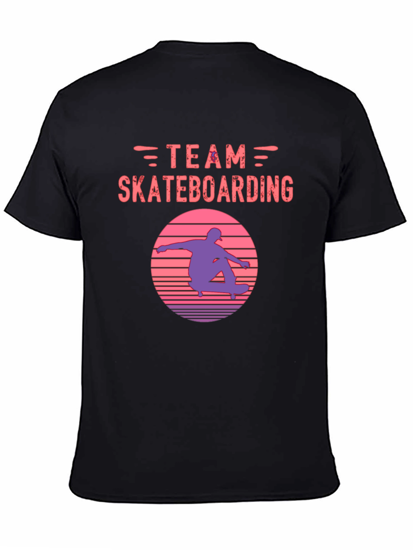 Team Skateboarding Graphic Tee - Retro Sunset Skater Shirt