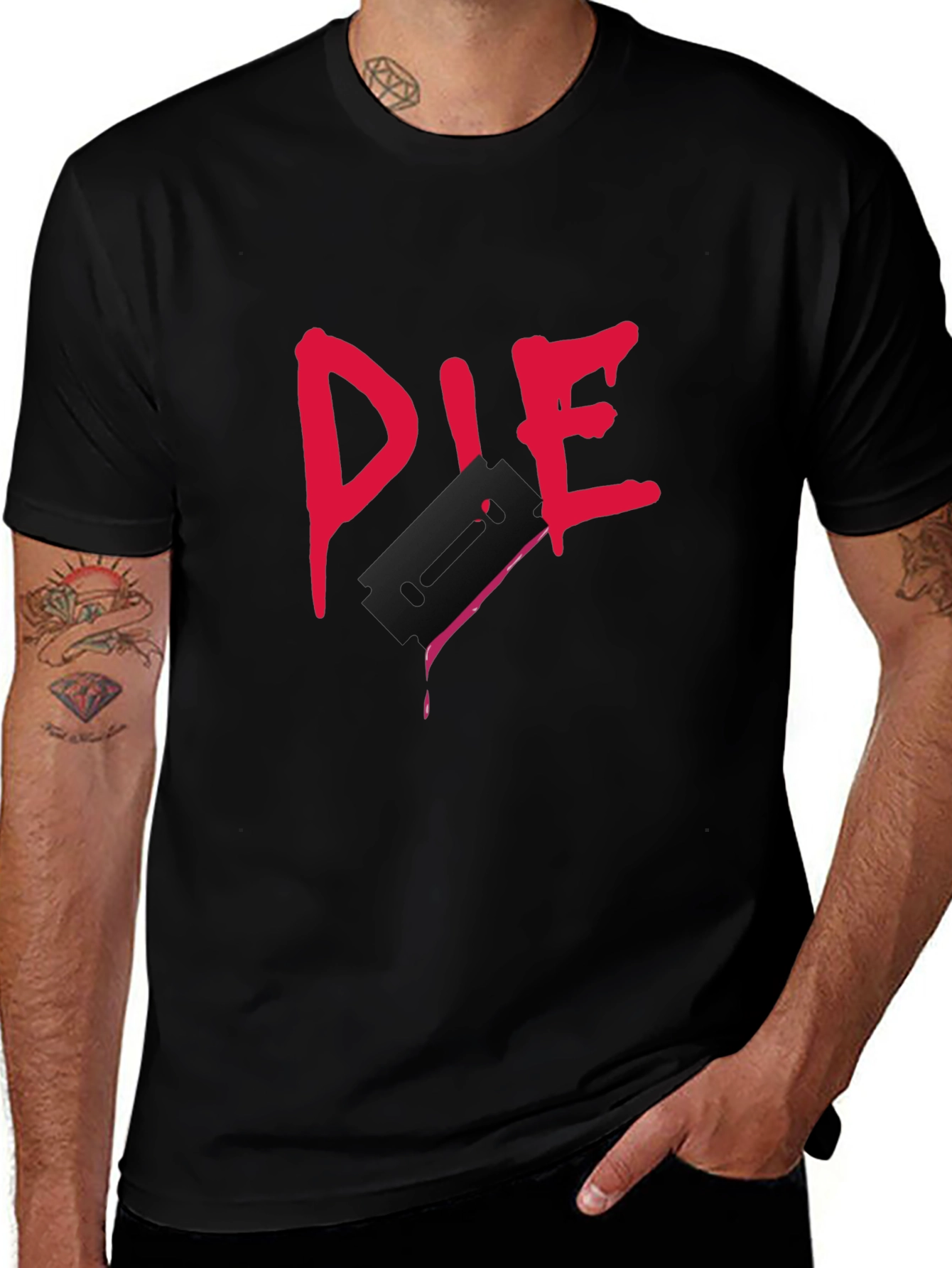 Edgy Die Graphic Tee - Dark Humor Fashion