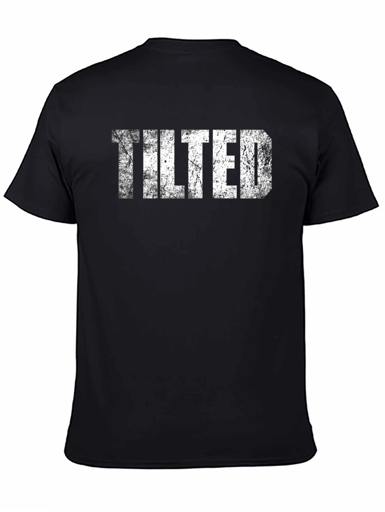 Tilted Graphic Tee - Black Cotton T-Shirt