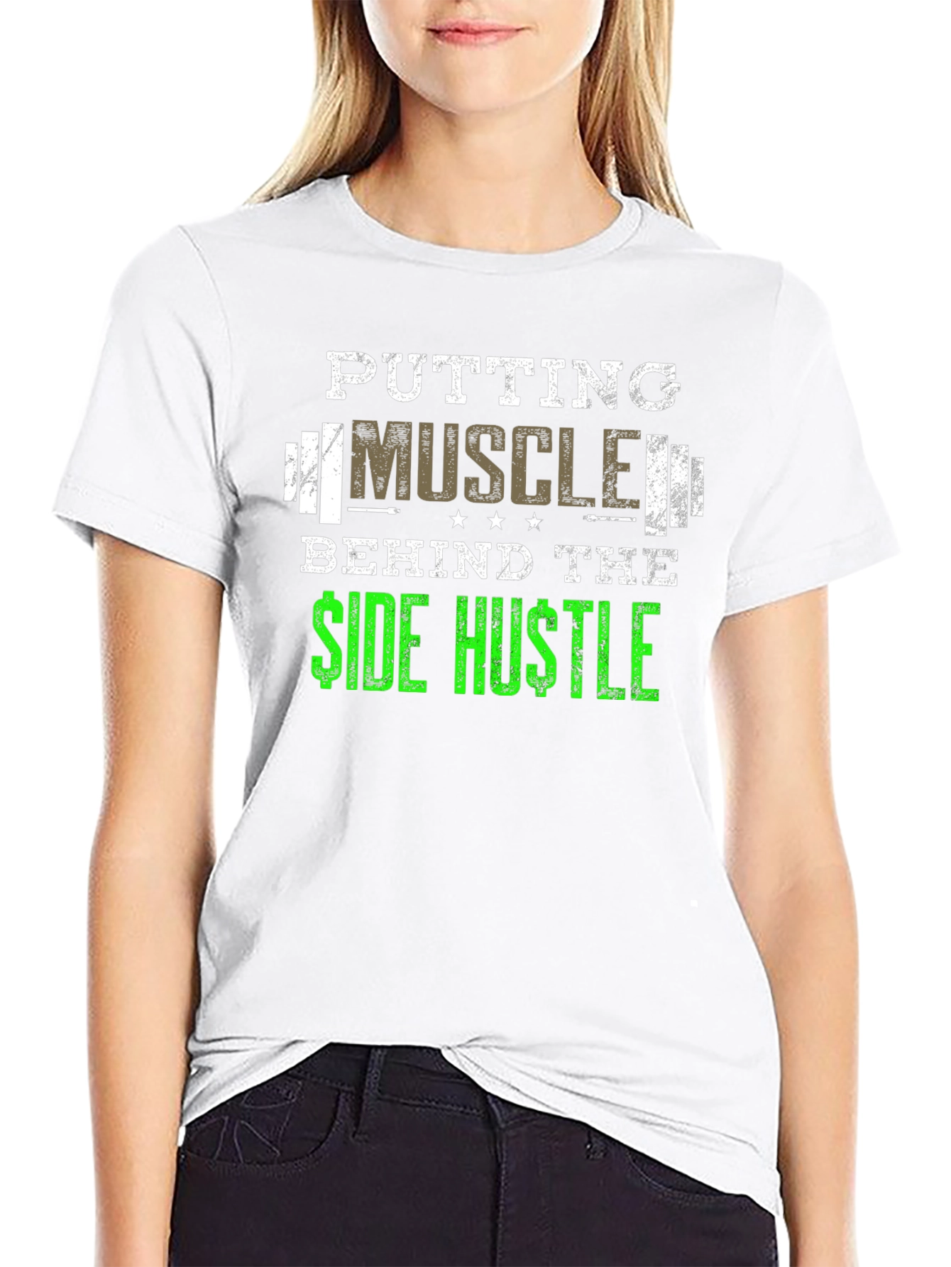 Muscle Side Hustle Graphic Tee - Black