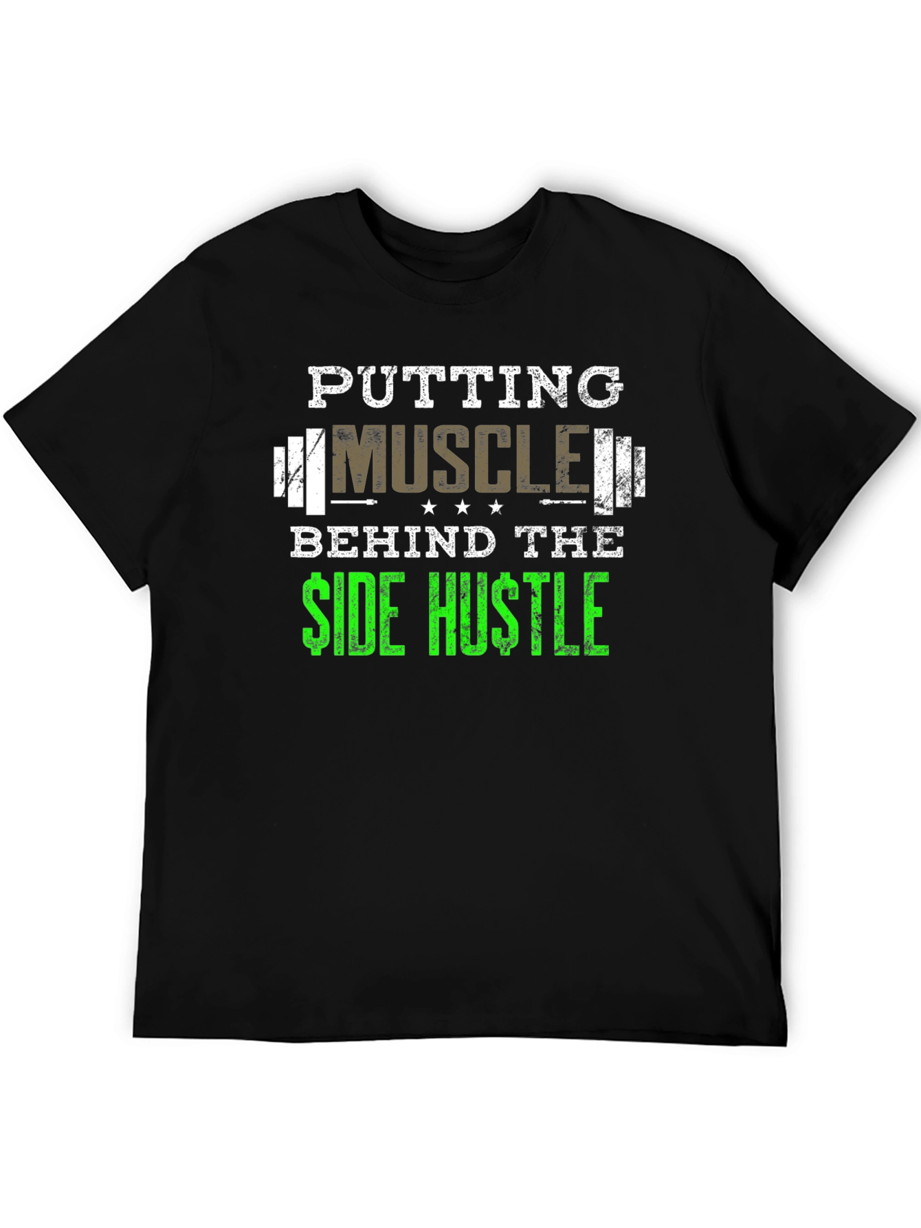 Muscle Side Hustle Graphic Tee - Black