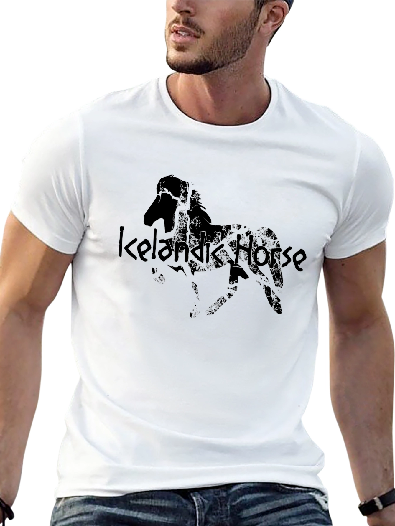Icelandic Horse Graphic Black T-Shirt