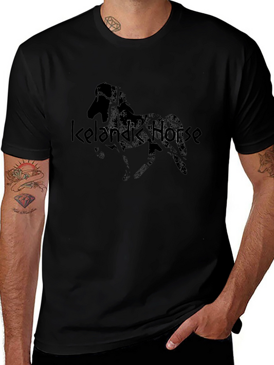 Icelandic Horse Graphic Black T-Shirt
