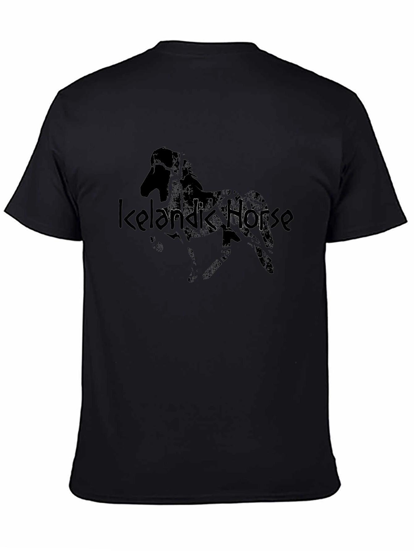Icelandic Horse Graphic Black T-Shirt