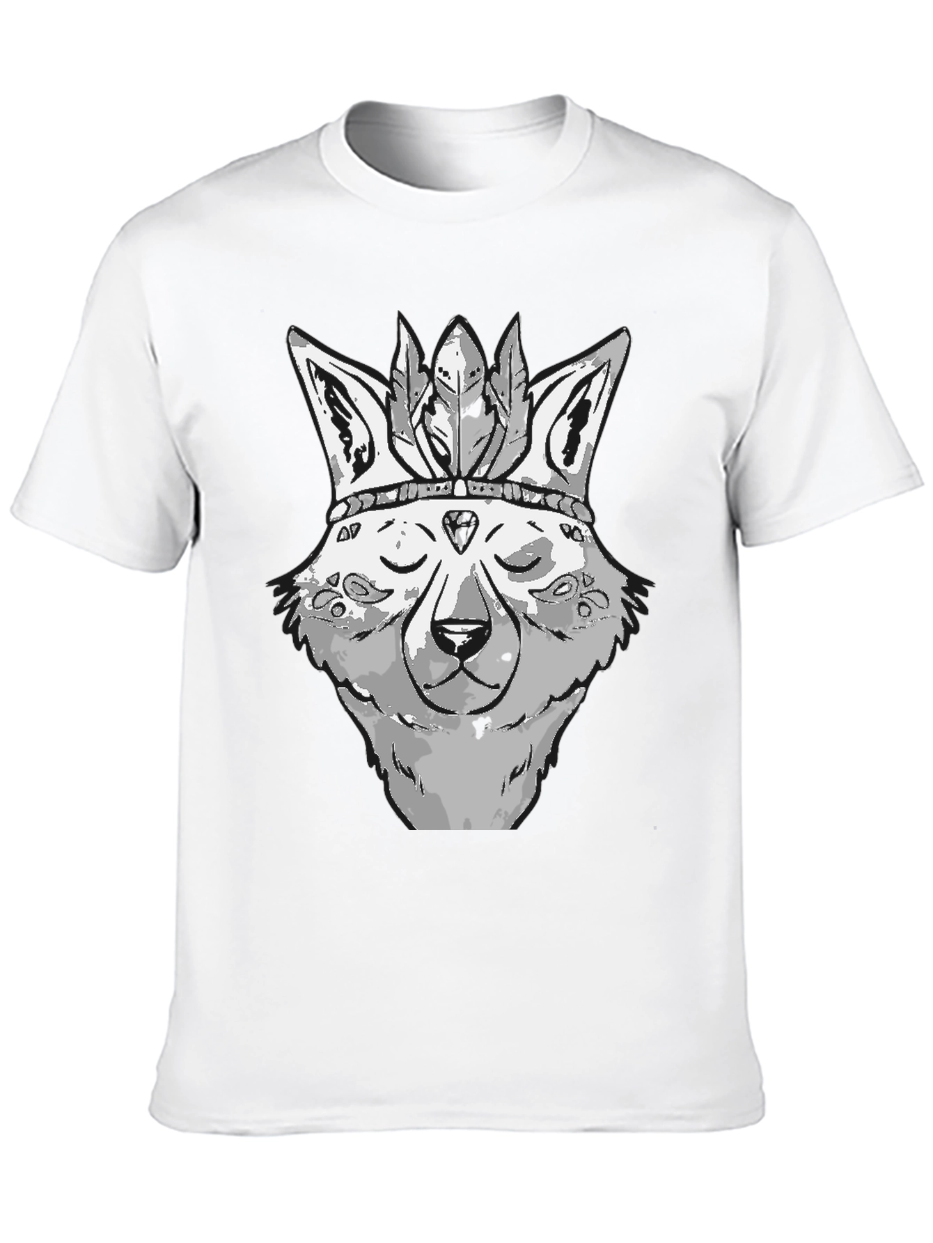 Wolf Head T-Shirt - Native American Style Tee