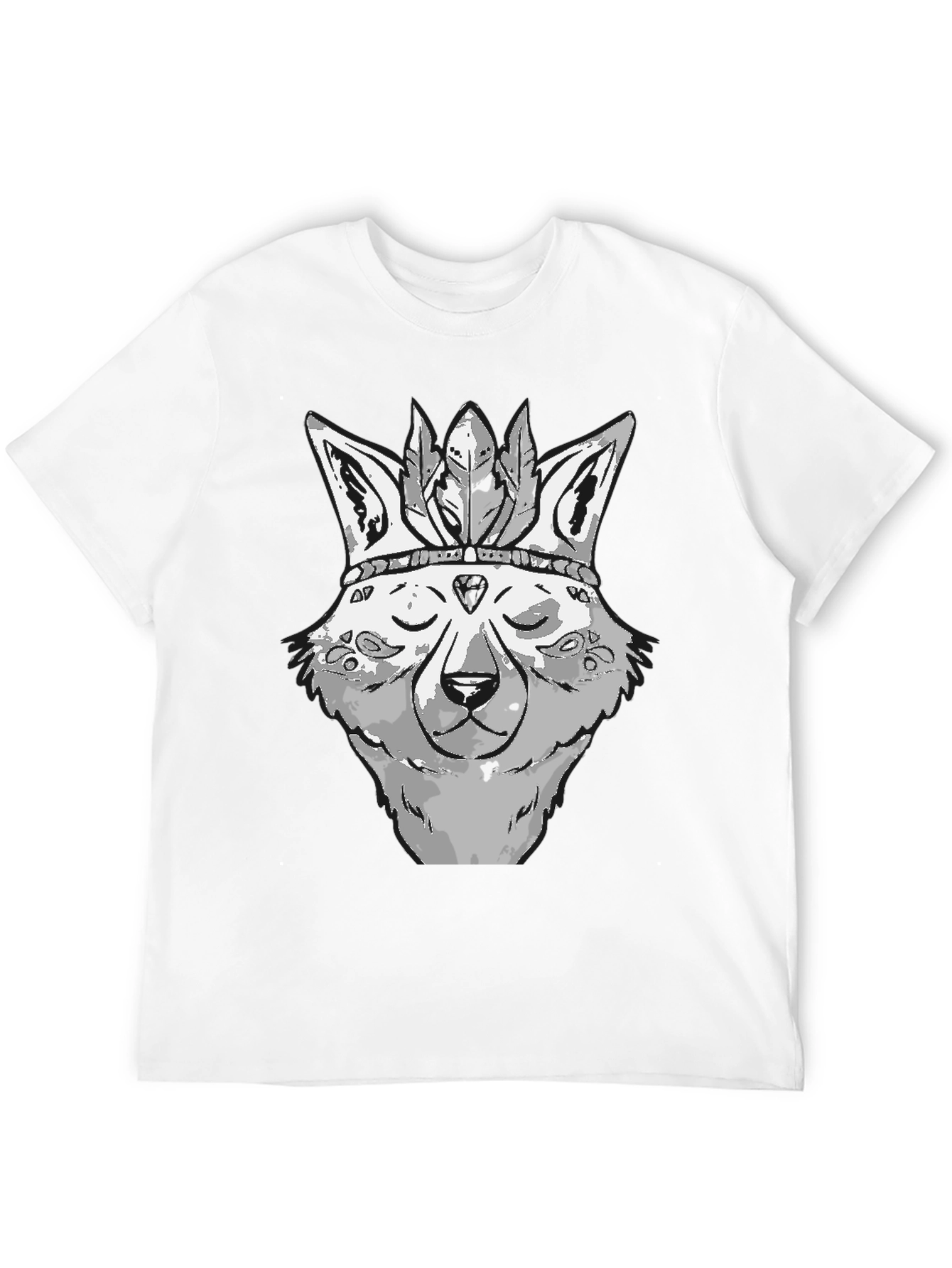 Wolf Head T-Shirt - Native American Style Tee