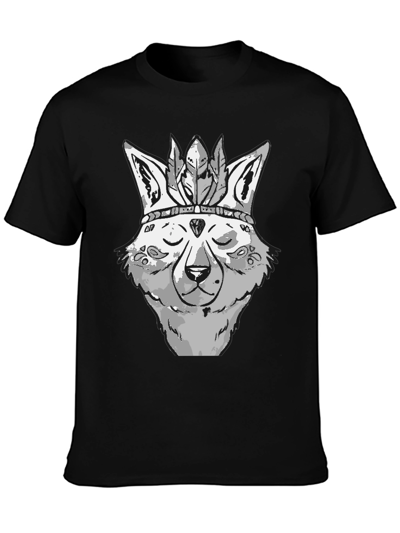 Wolf Head T-Shirt - Native American Style Tee