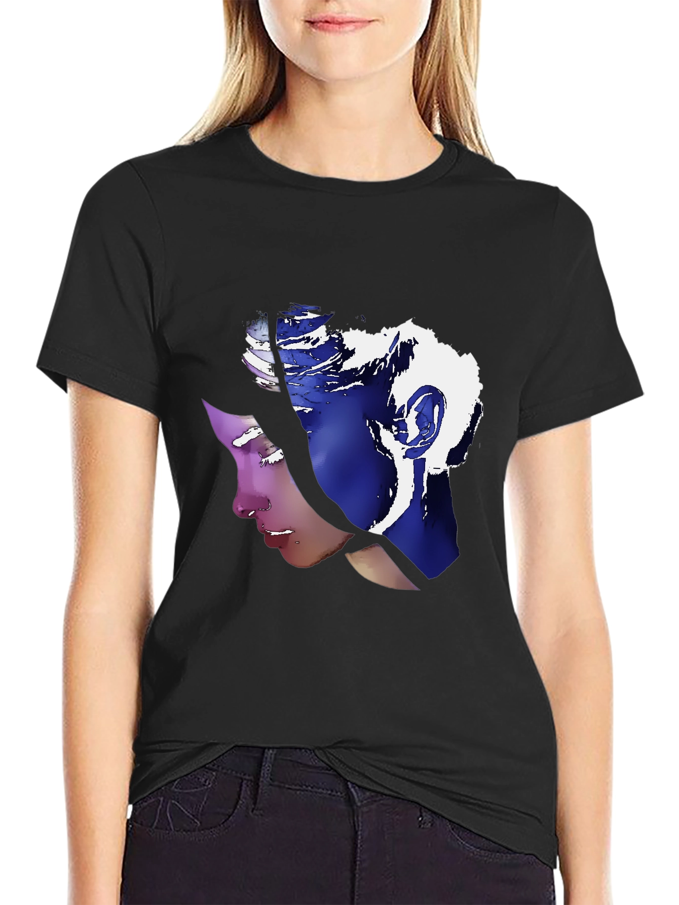 Abstract Portrait Graphic Tee - Stylish Unisex T-Shirt