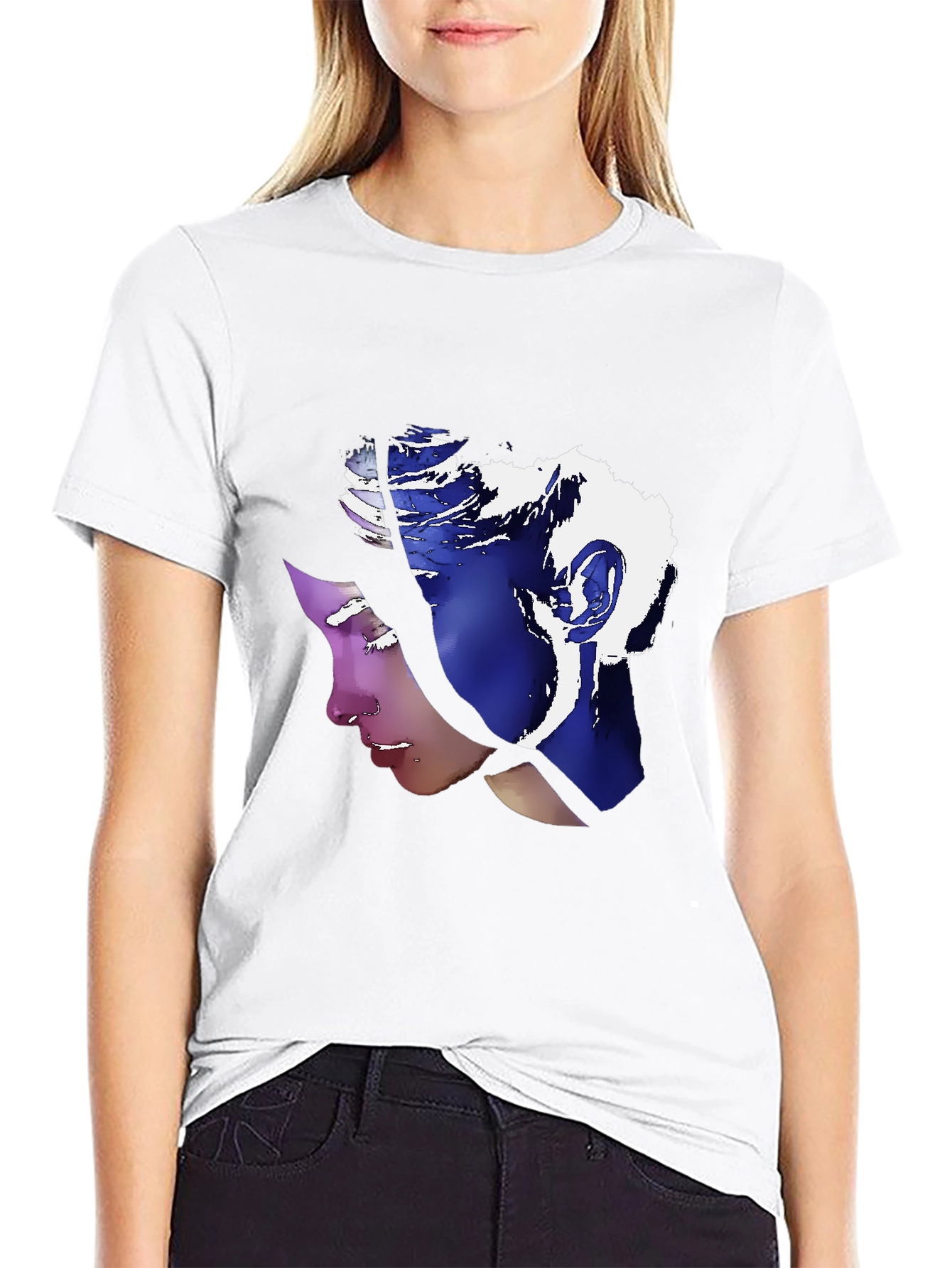 Abstract Portrait Graphic Tee - Stylish Unisex T-Shirt