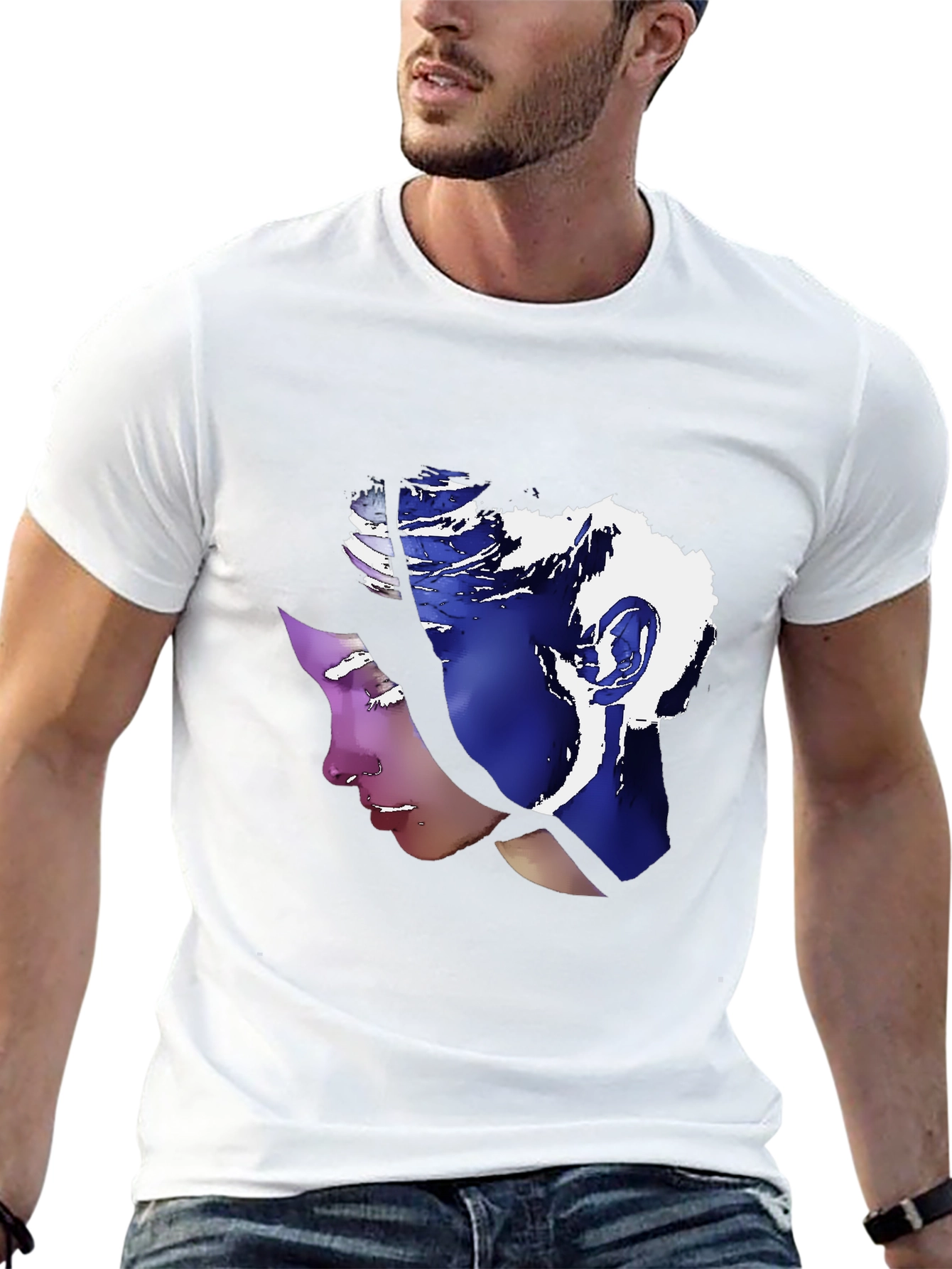 Abstract Portrait Graphic Tee - Stylish Unisex T-Shirt