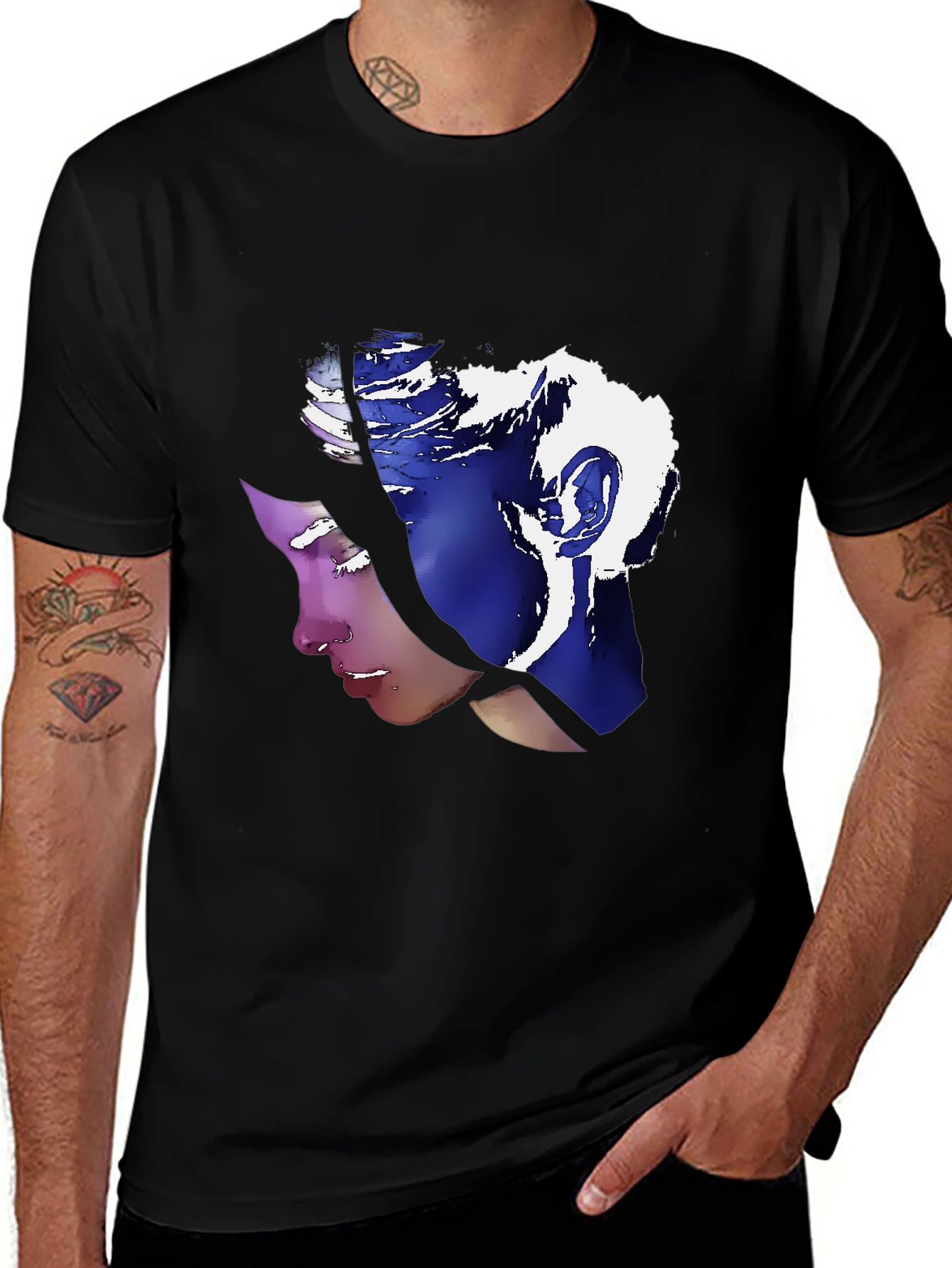 Abstract Portrait Graphic Tee - Stylish Unisex T-Shirt