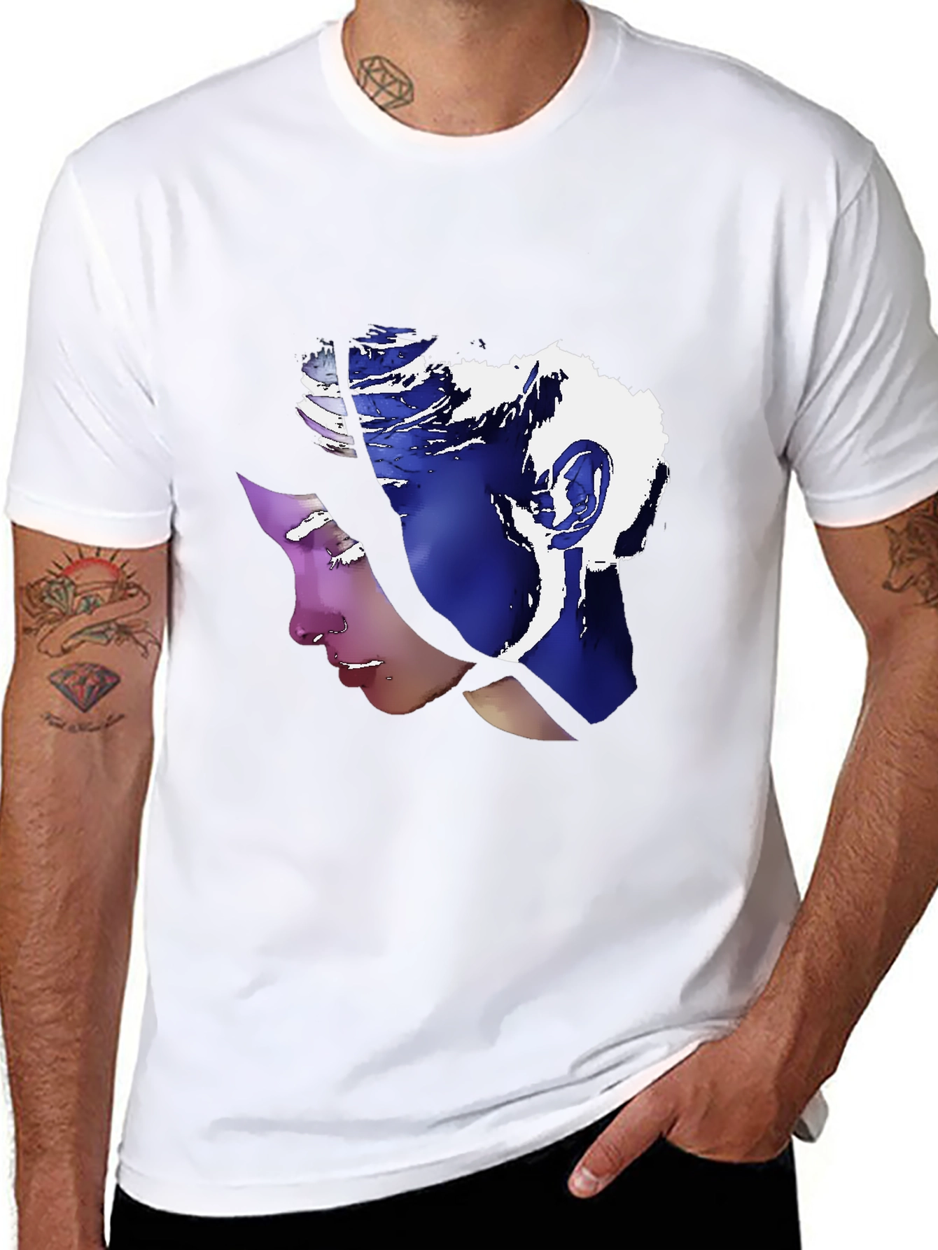 Abstract Portrait Graphic Tee - Stylish Unisex T-Shirt