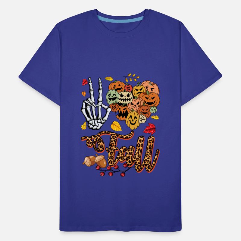 Fall Halloween Leopard Print Peace Sign Skeleton