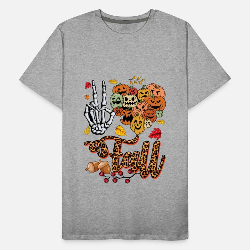 Fall Halloween Leopard Print Peace Sign Skeleton